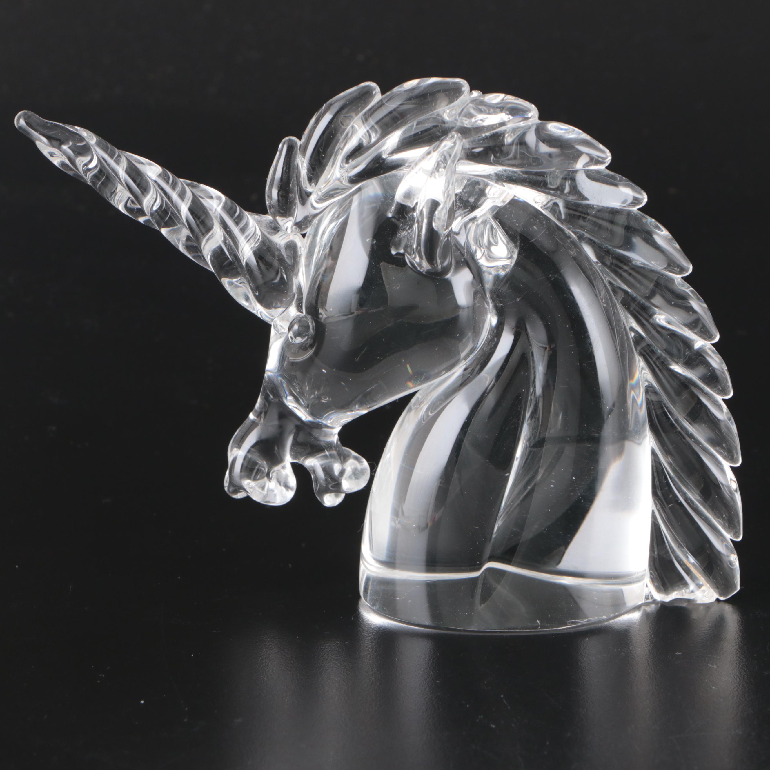 Cartier Crystal Unicorn Bust with Other Animal Figurine