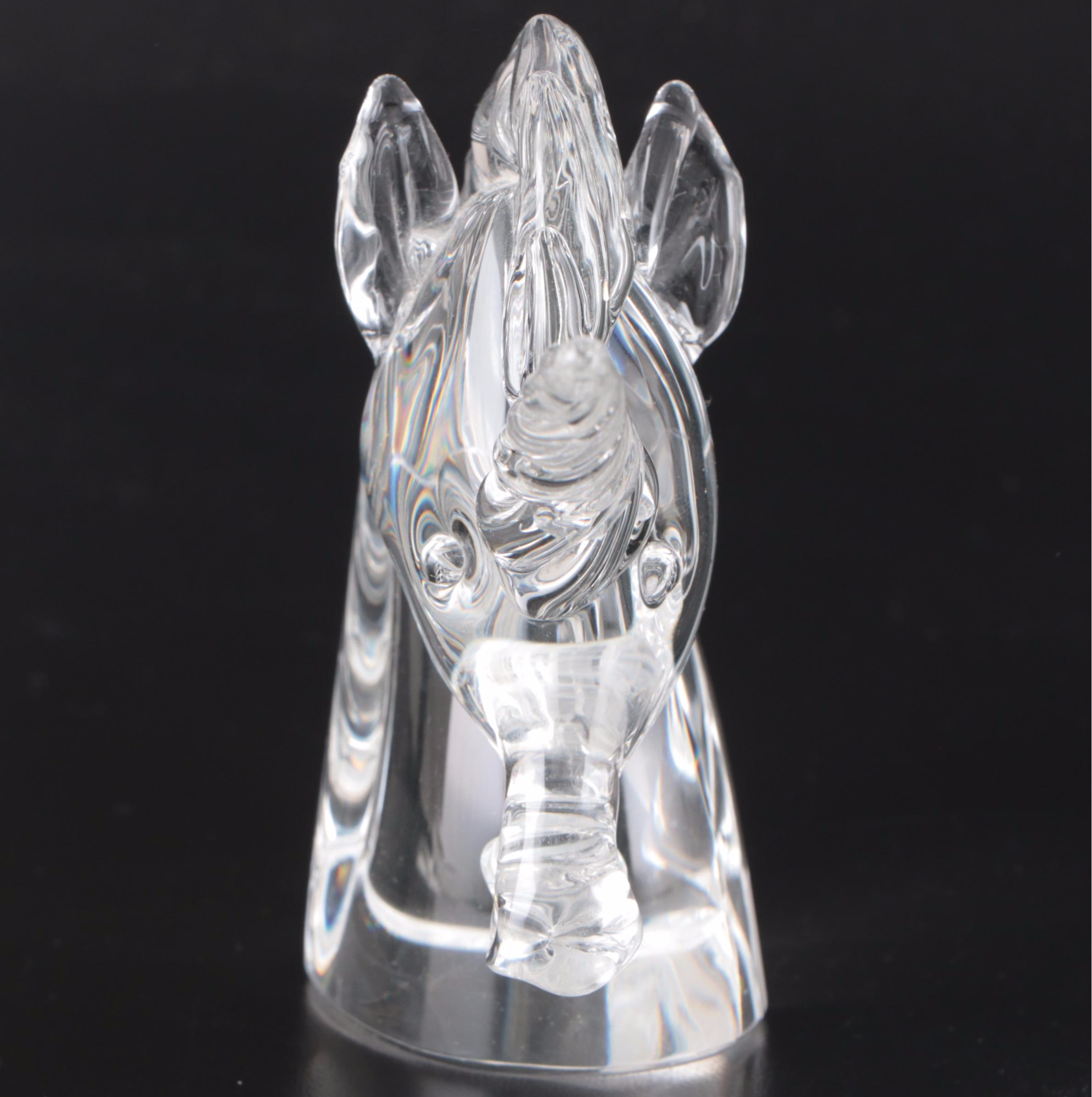 Cartier Crystal Unicorn Bust with Other Animal Figurine