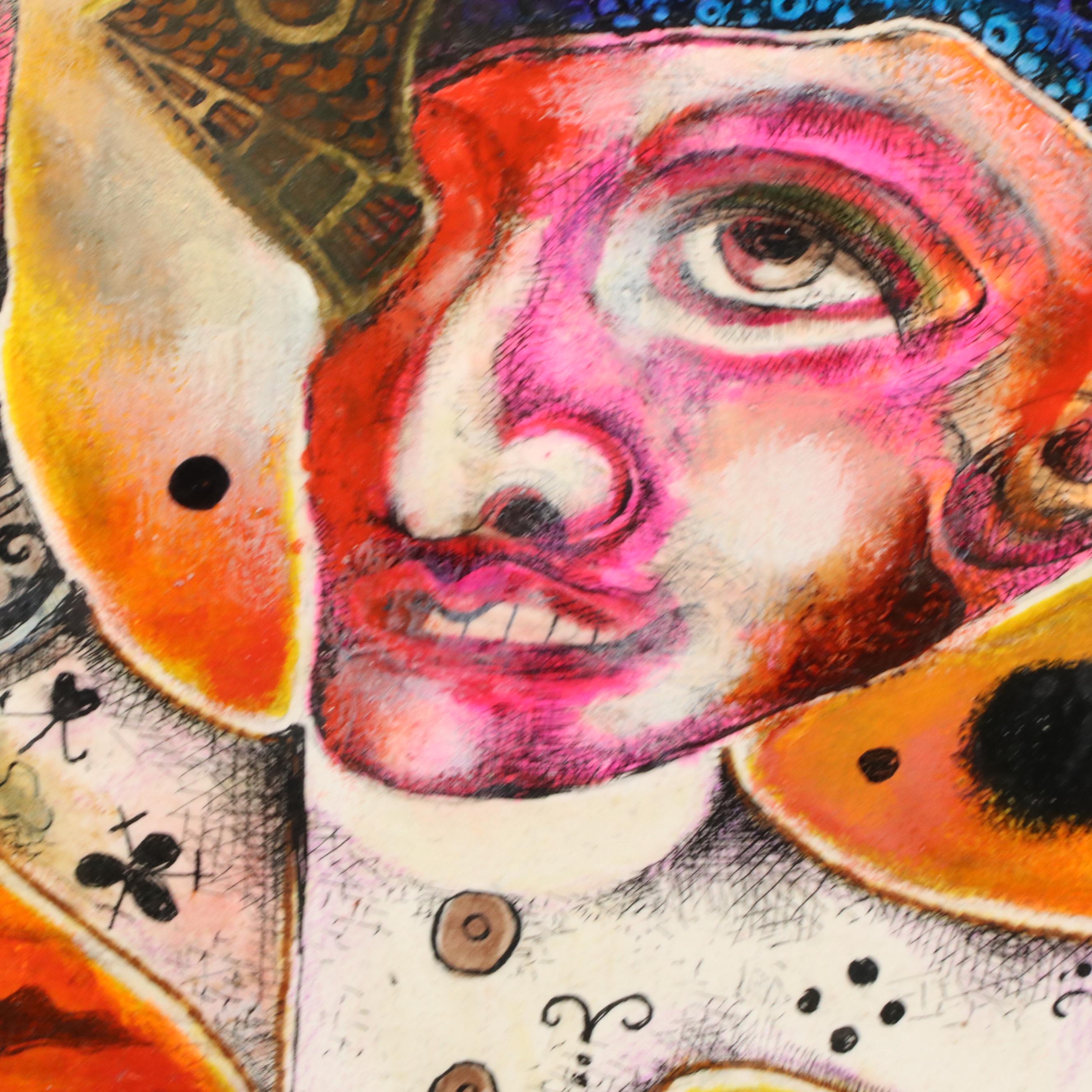 Surrealist Mixed Media Painting, 21st Century