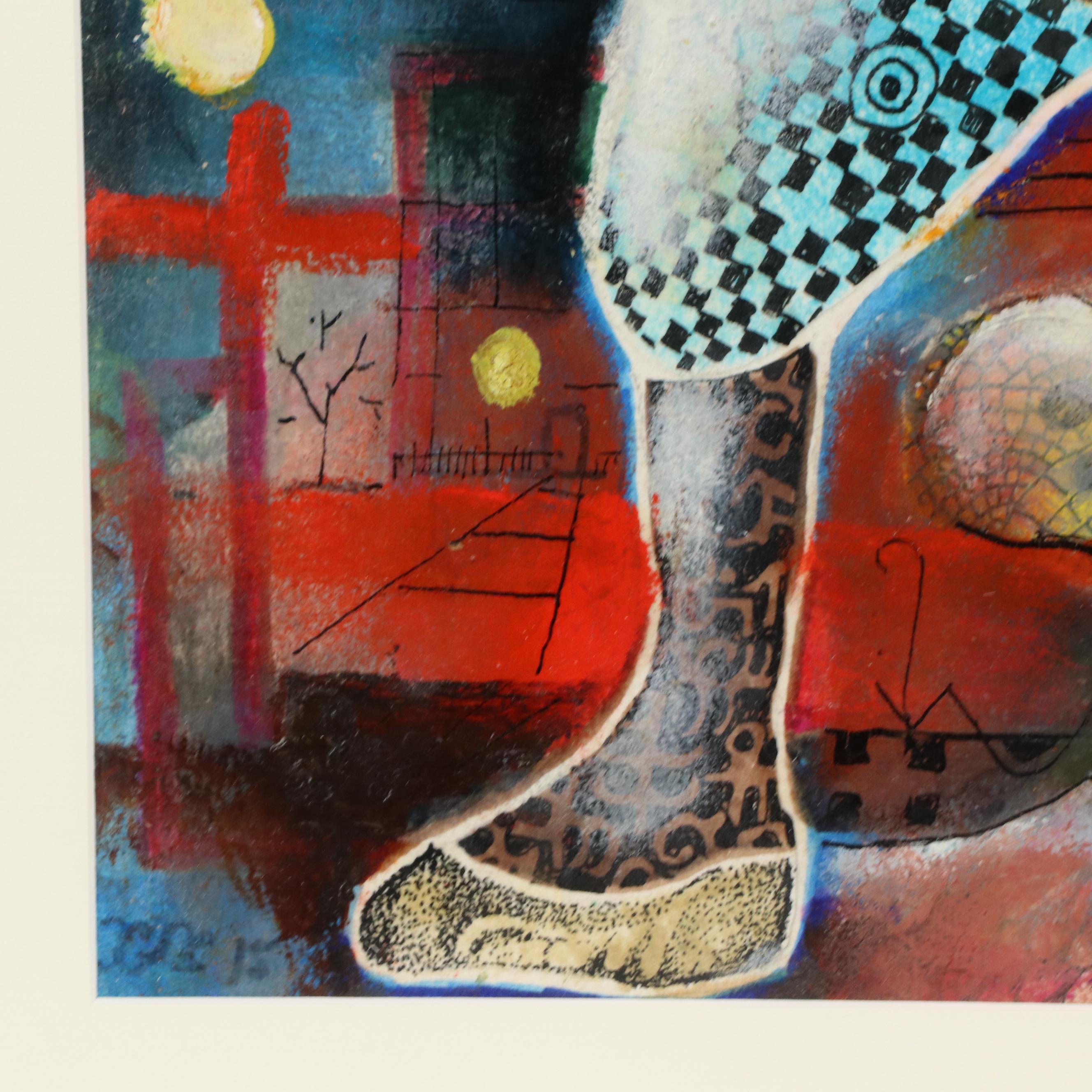 Surrealist Mixed Media Painting, 21st Century