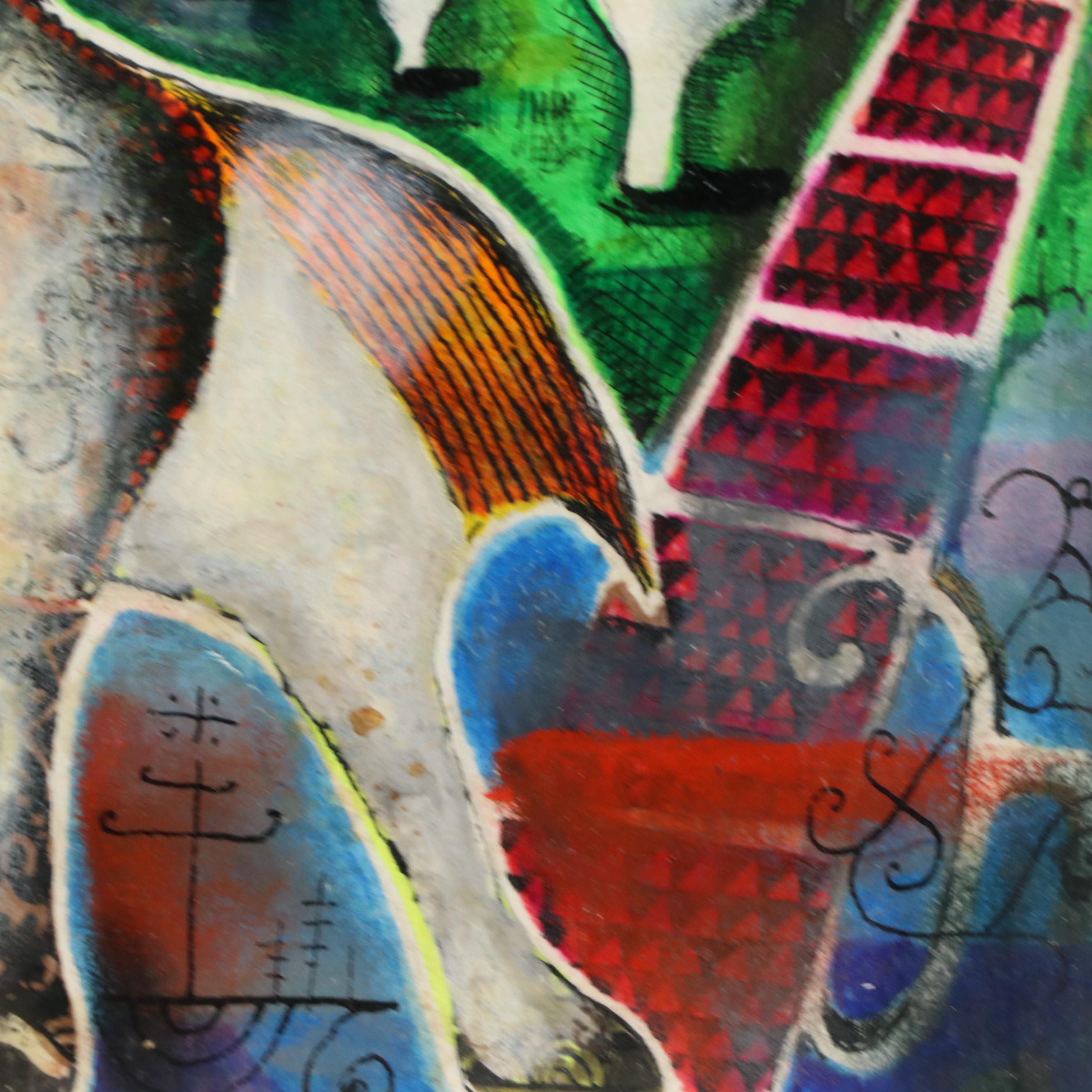 Surrealist Mixed Media Painting, 21st Century