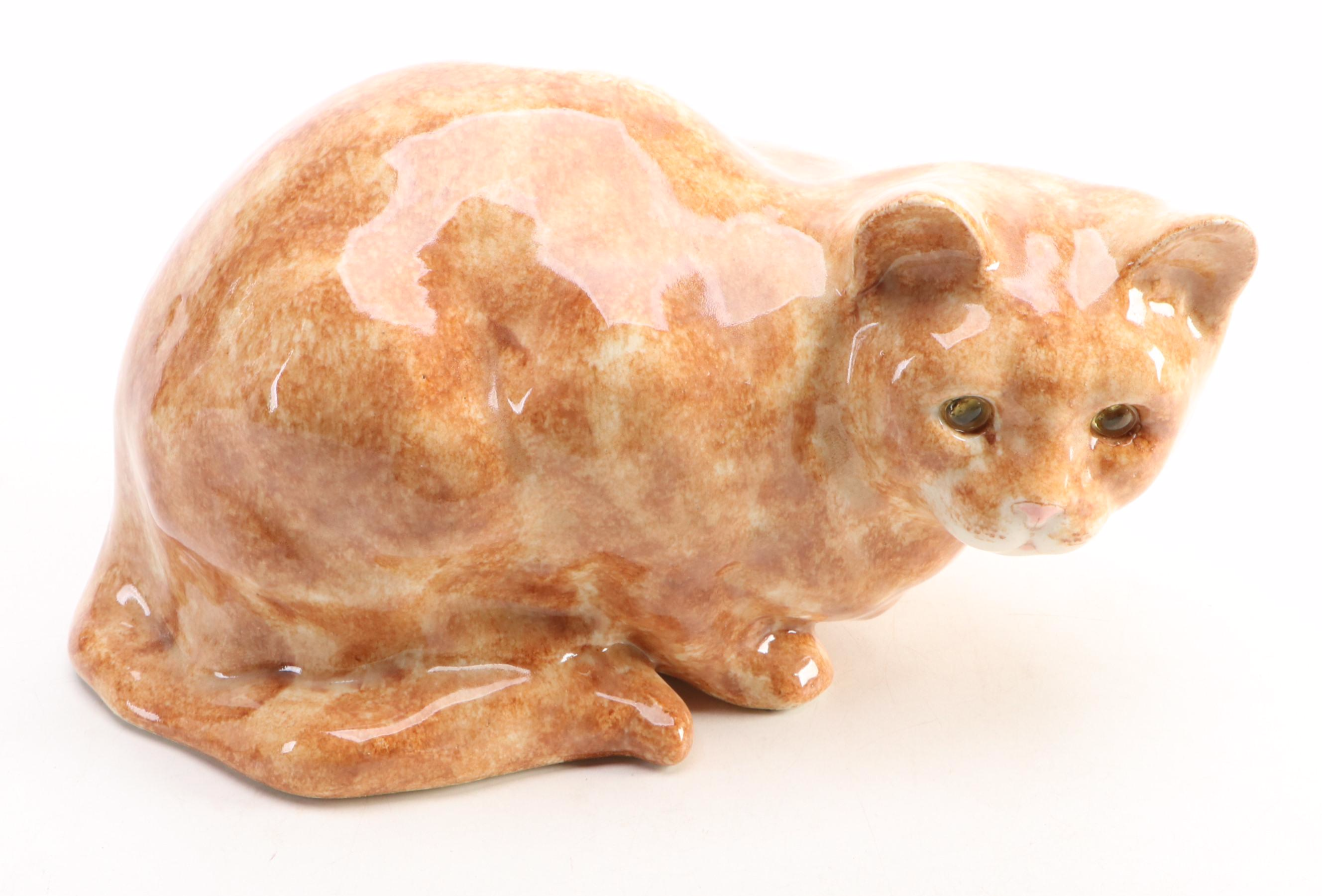 Winstanley Pottery Ceramic Orange and Tabby Cats