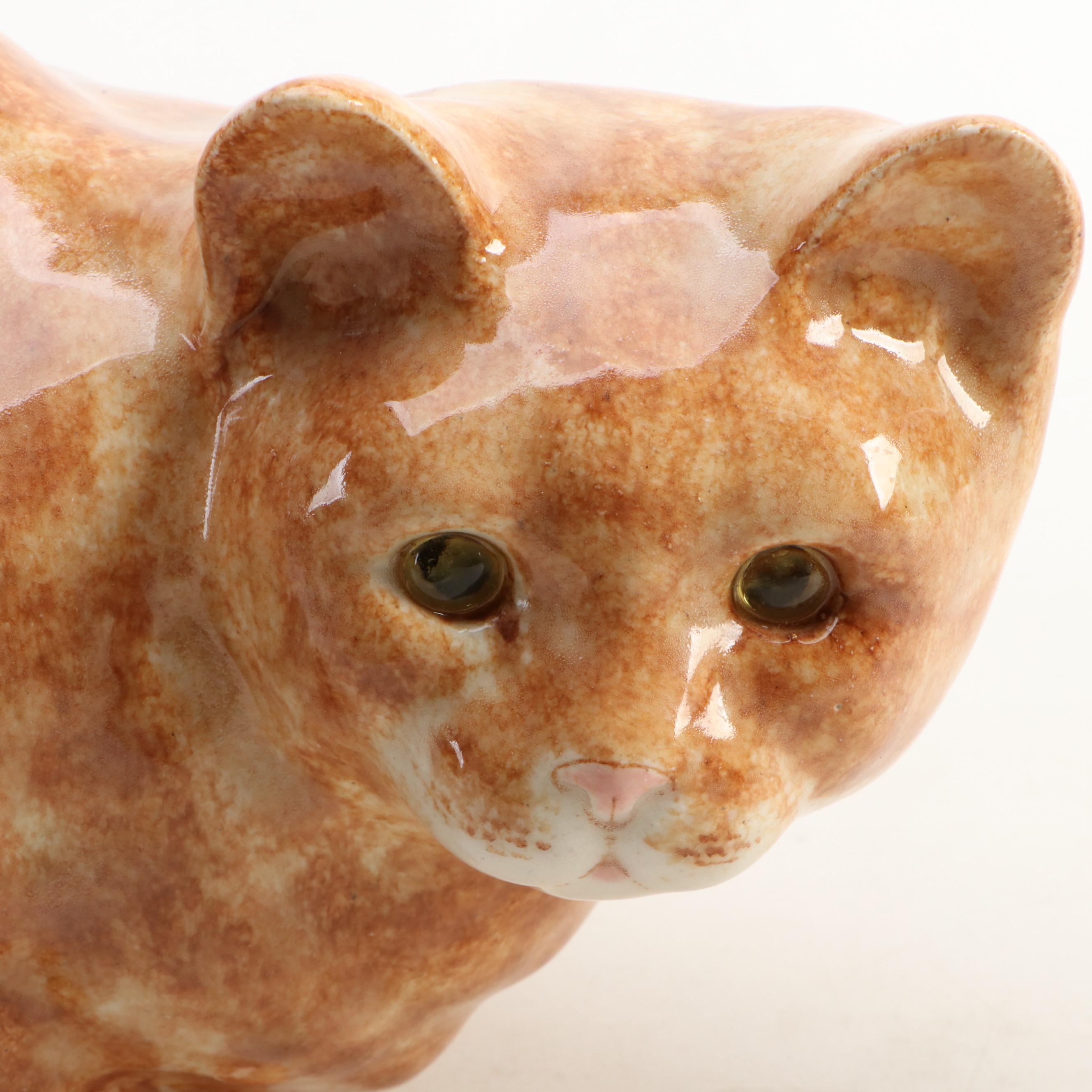 Winstanley Pottery Ceramic Orange and Tabby Cats