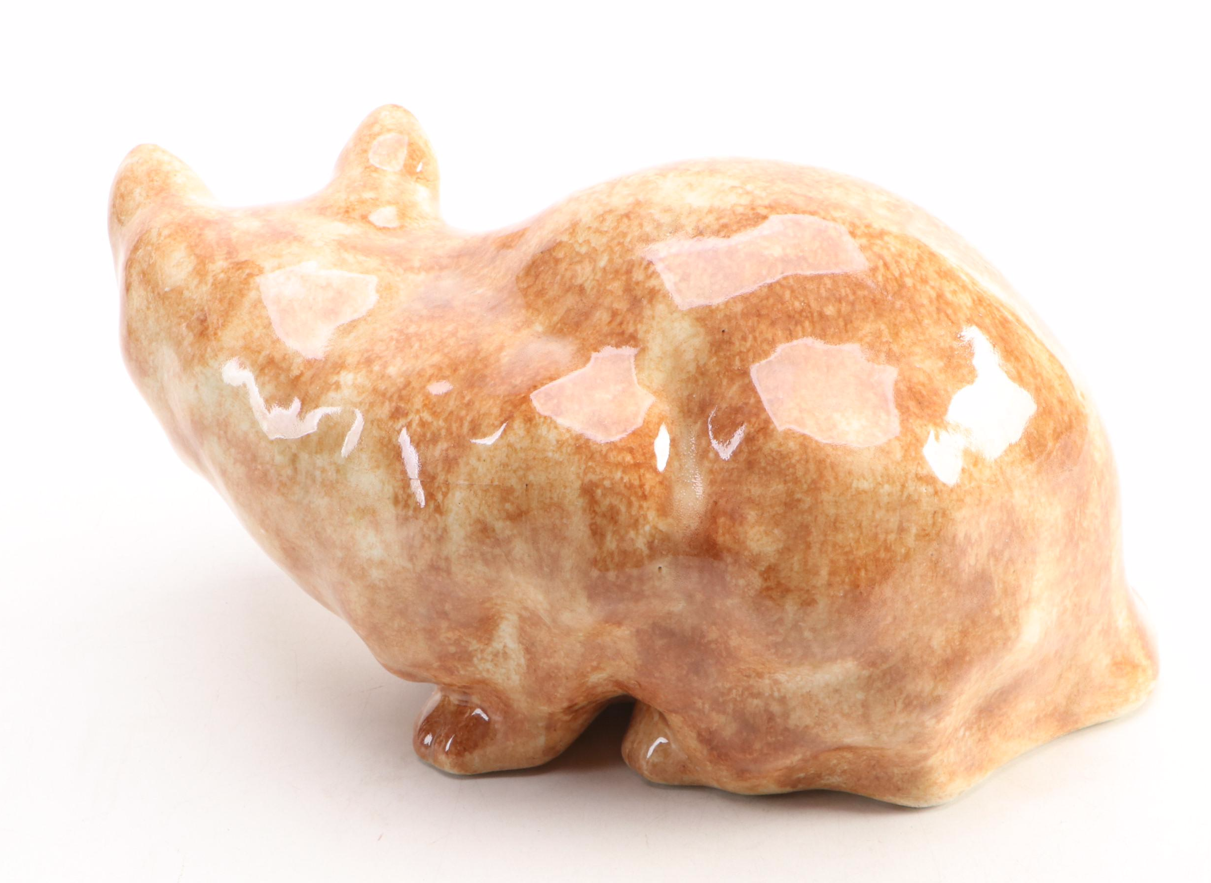 Winstanley Pottery Ceramic Orange and Tabby Cats
