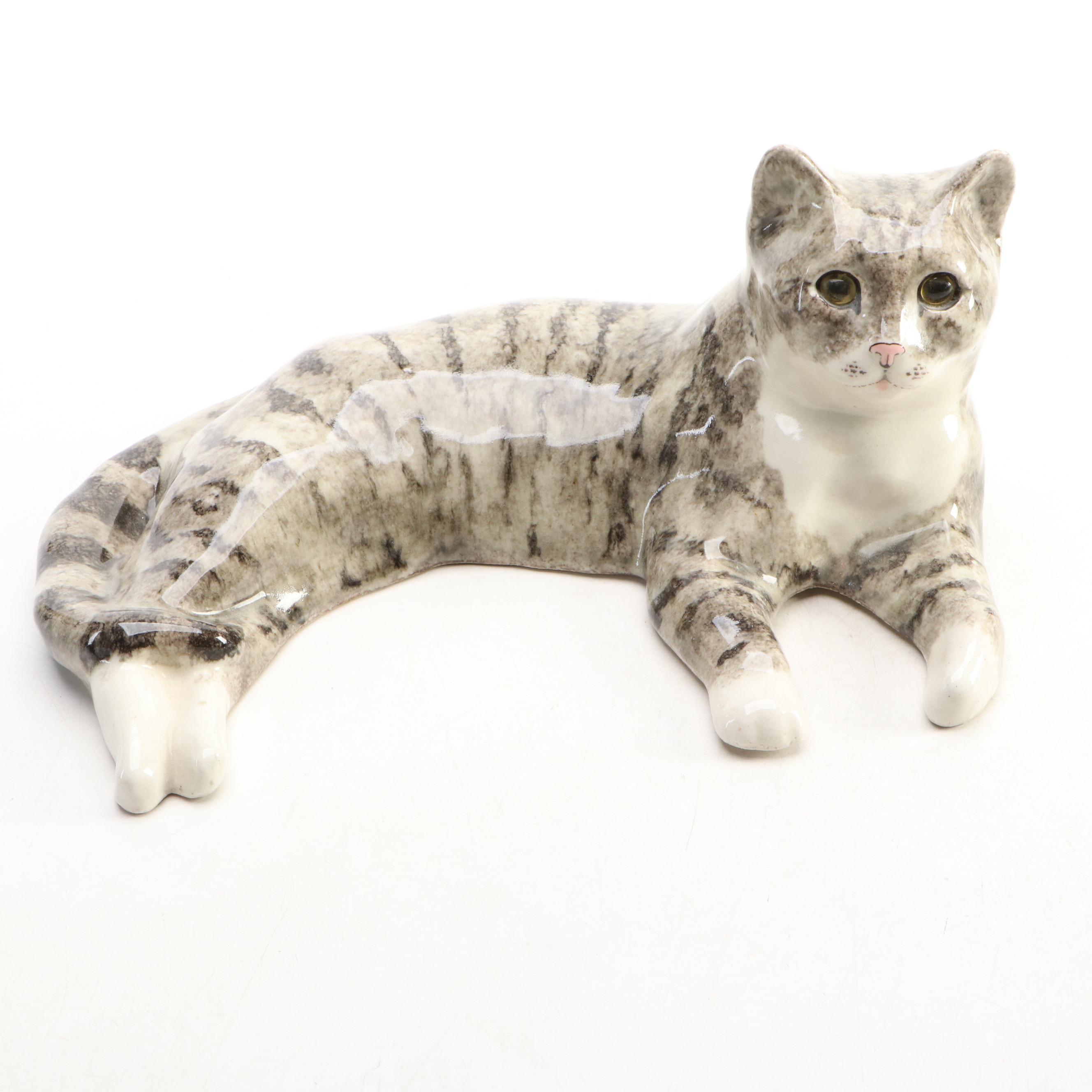 Winstanley Pottery Ceramic Orange and Tabby Cats