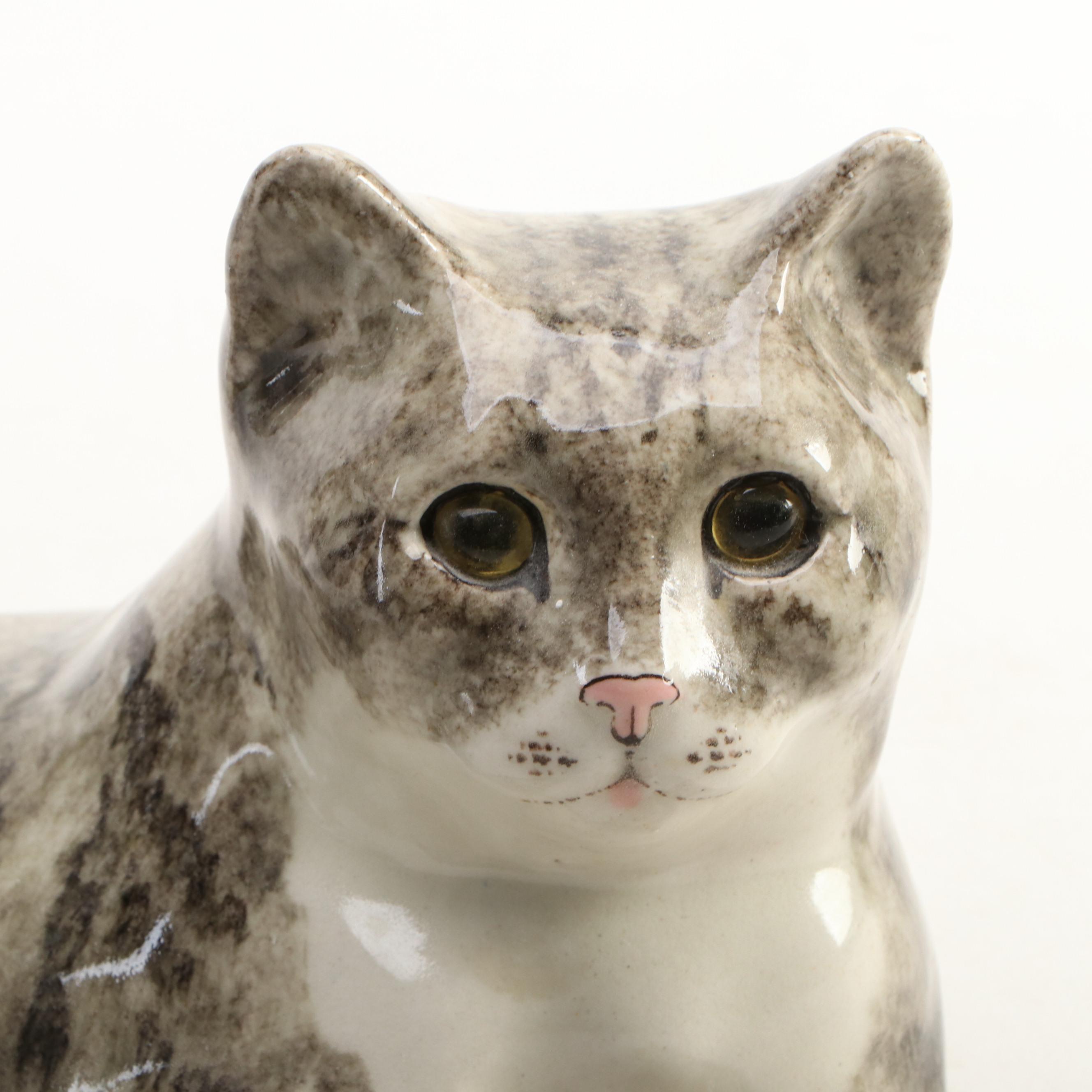 Winstanley Pottery Ceramic Orange and Tabby Cats