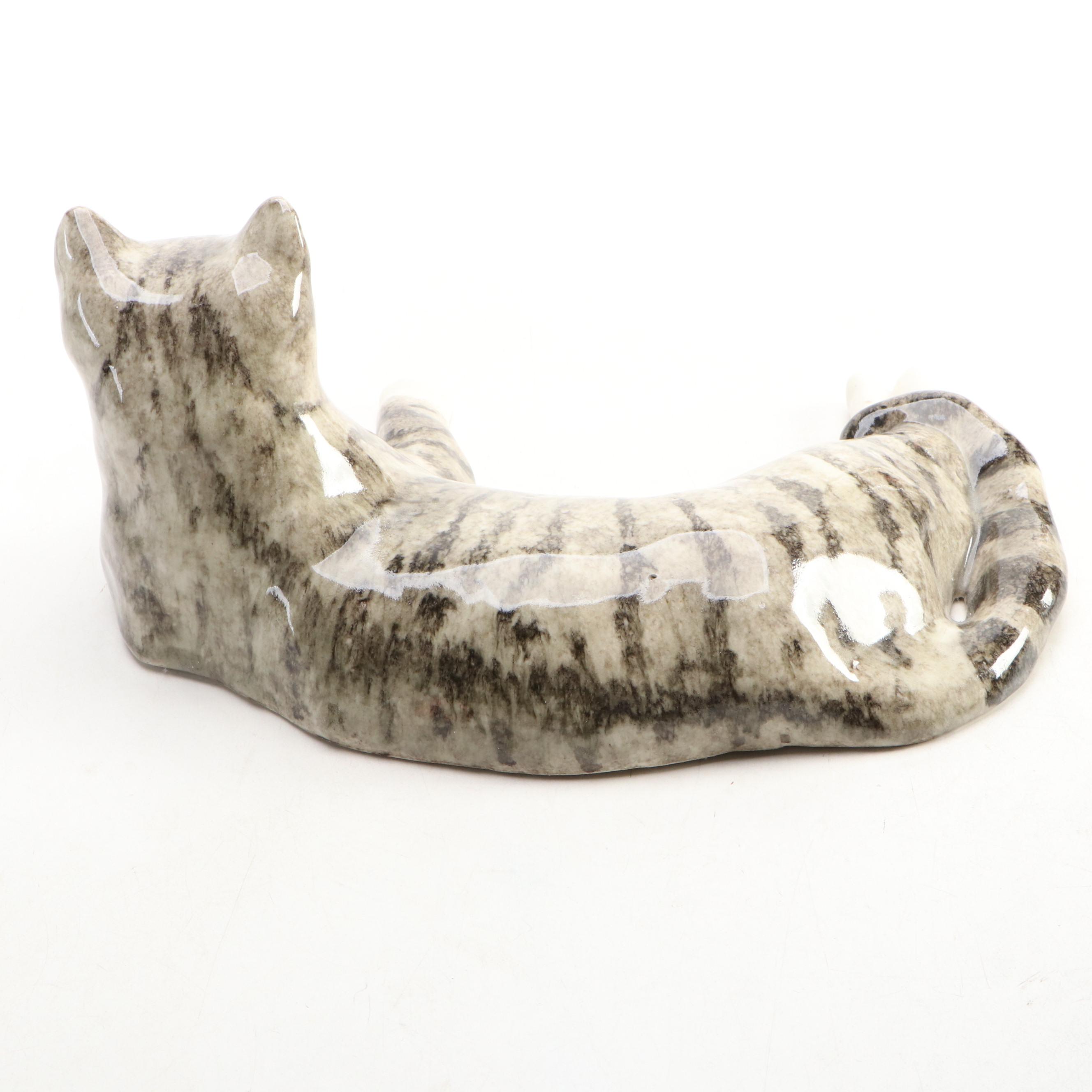 Winstanley Pottery Ceramic Orange and Tabby Cats