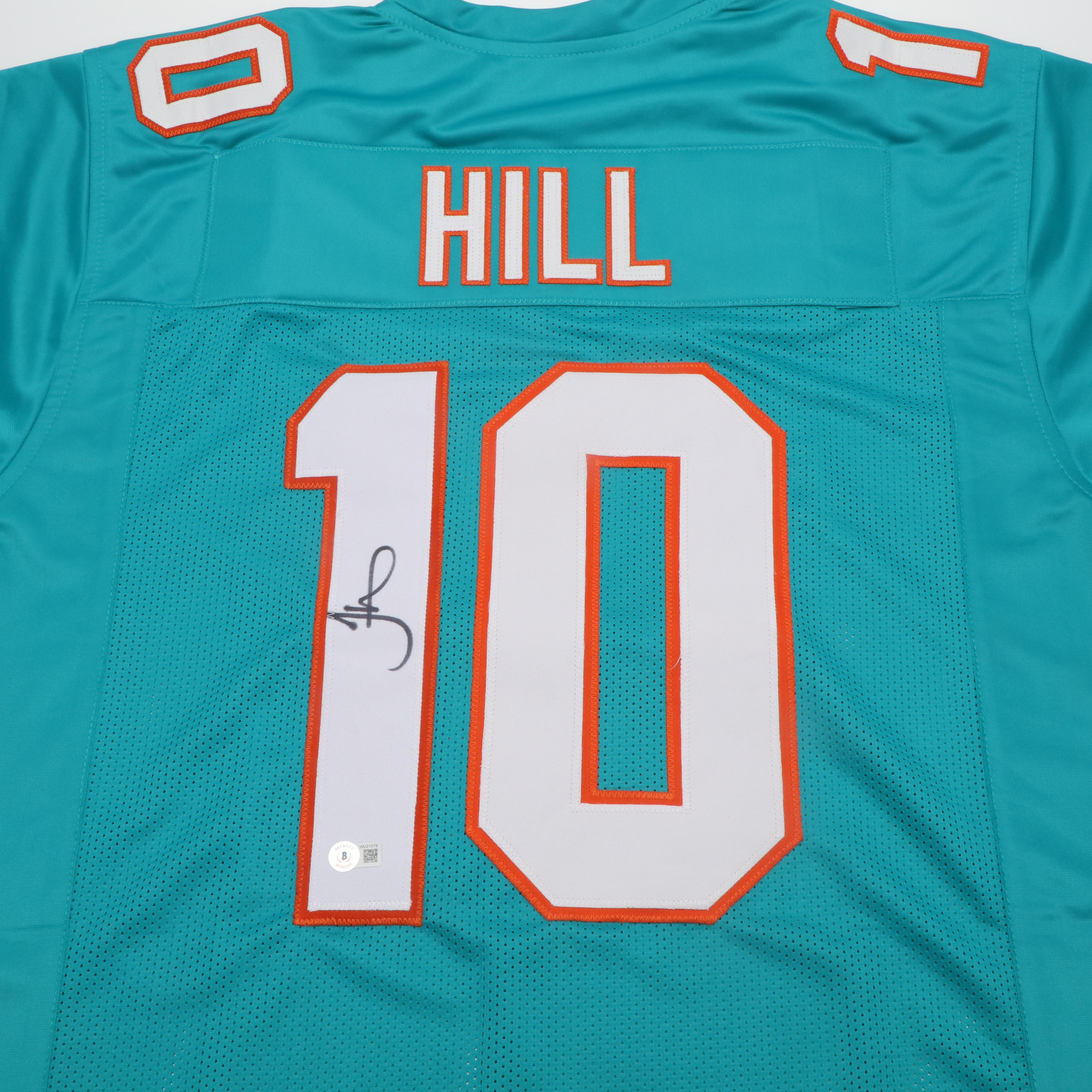 Tyreek Hill Signed Miami Dolphins Football Jersey, Beckett