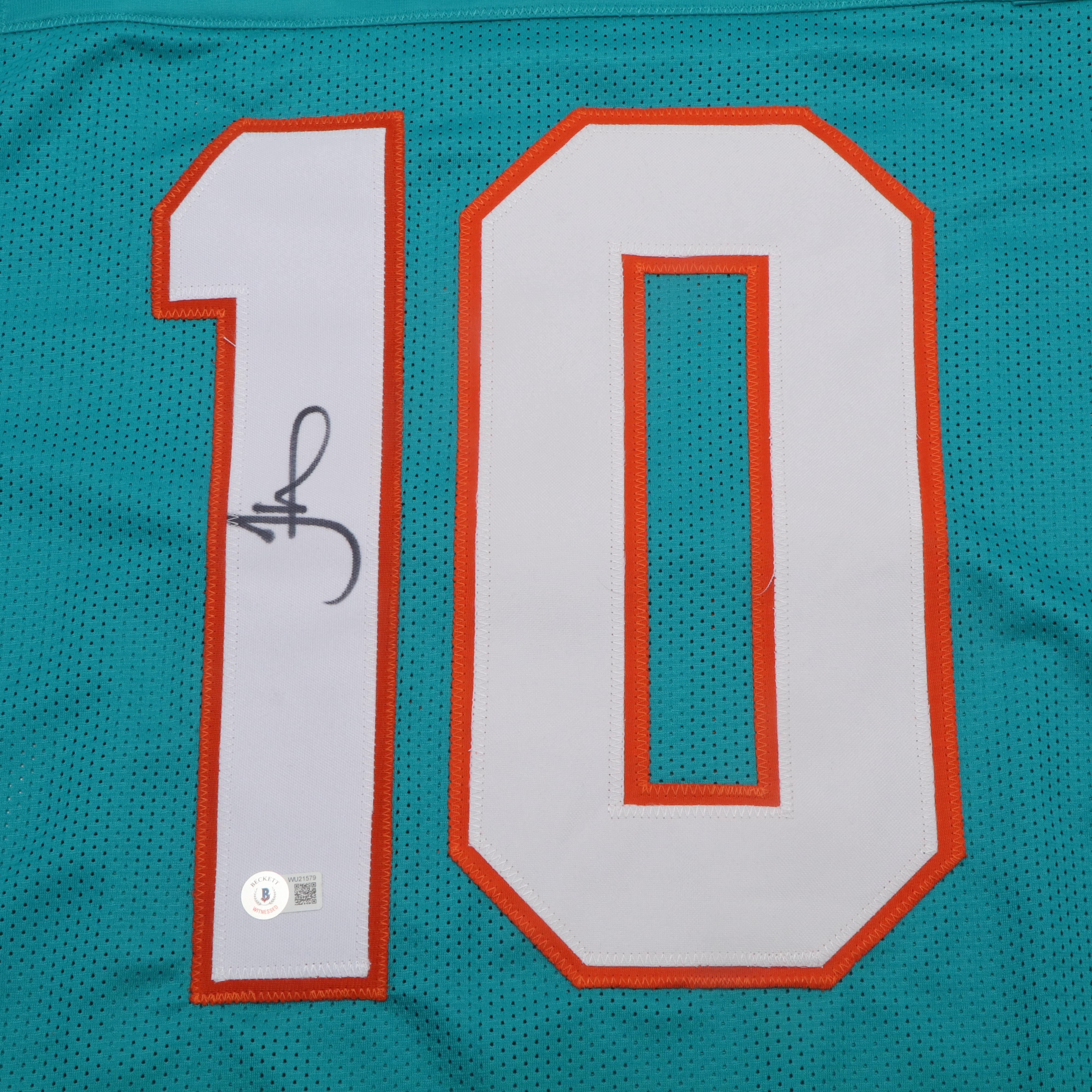 Tyreek Hill Signed Miami Dolphins Football Jersey, Beckett