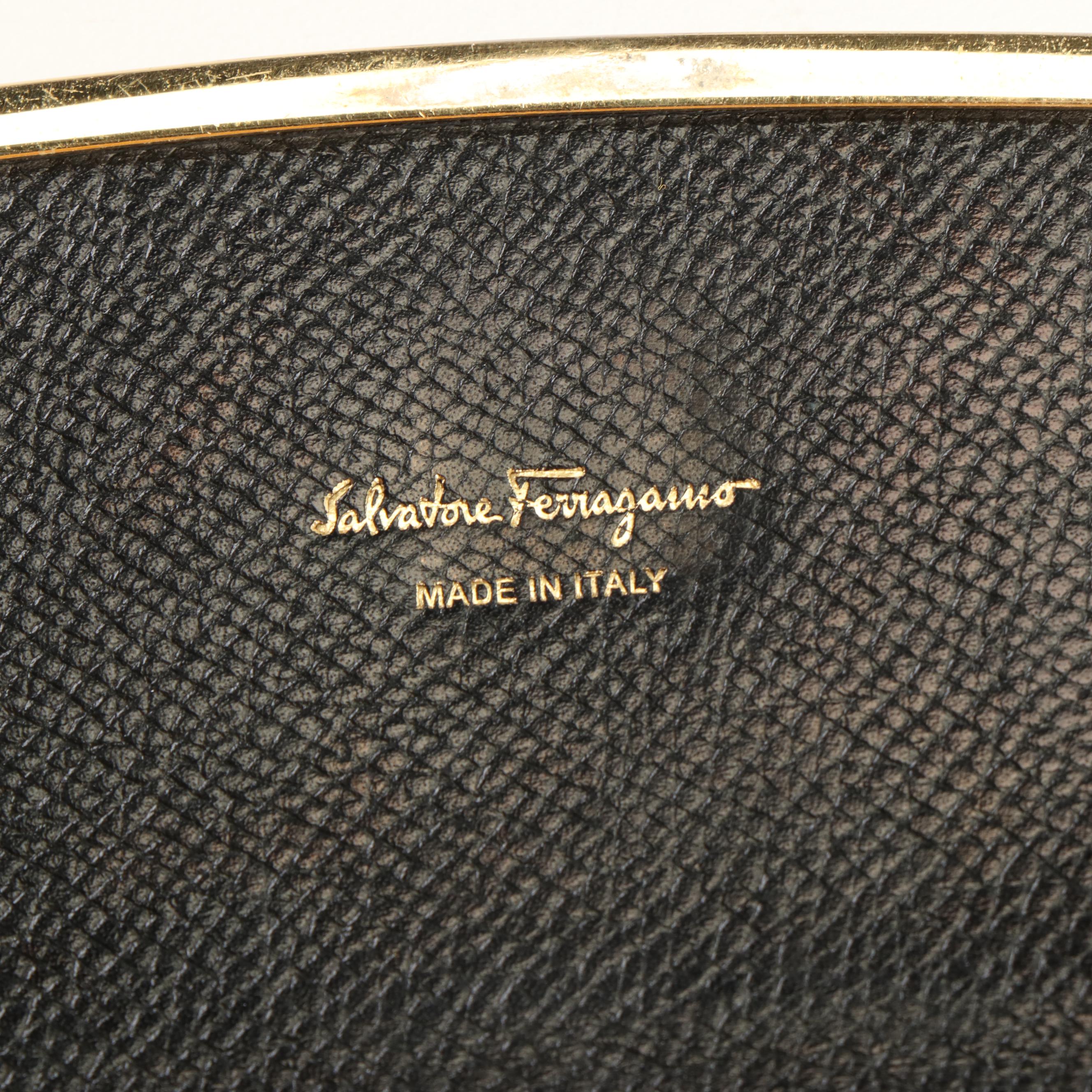 Salvatore Ferragamo Gancini Continental Wallet in Black Leather