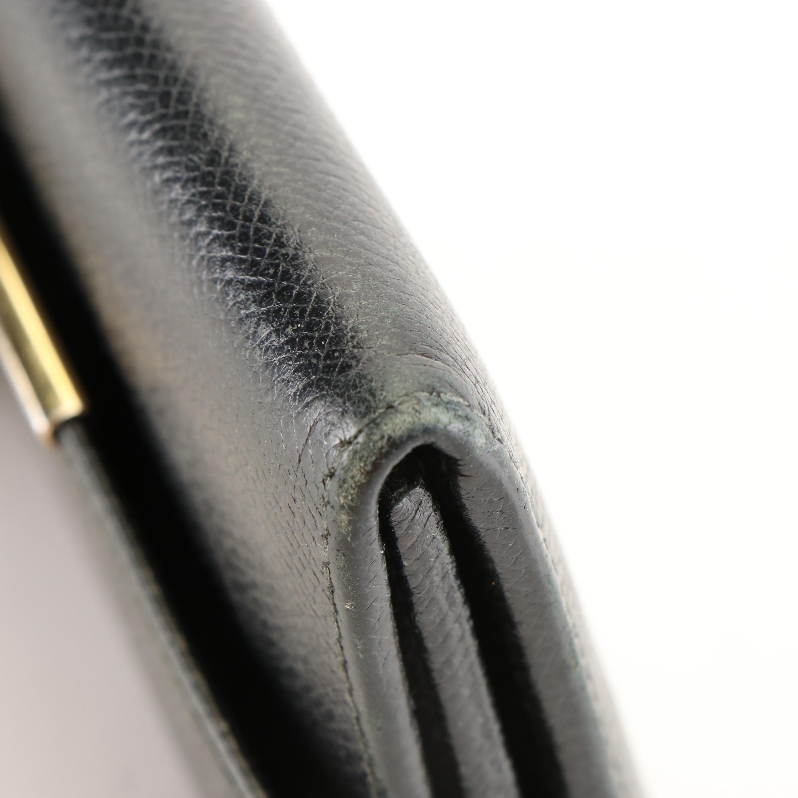 Salvatore Ferragamo Gancini Continental Wallet in Black Leather