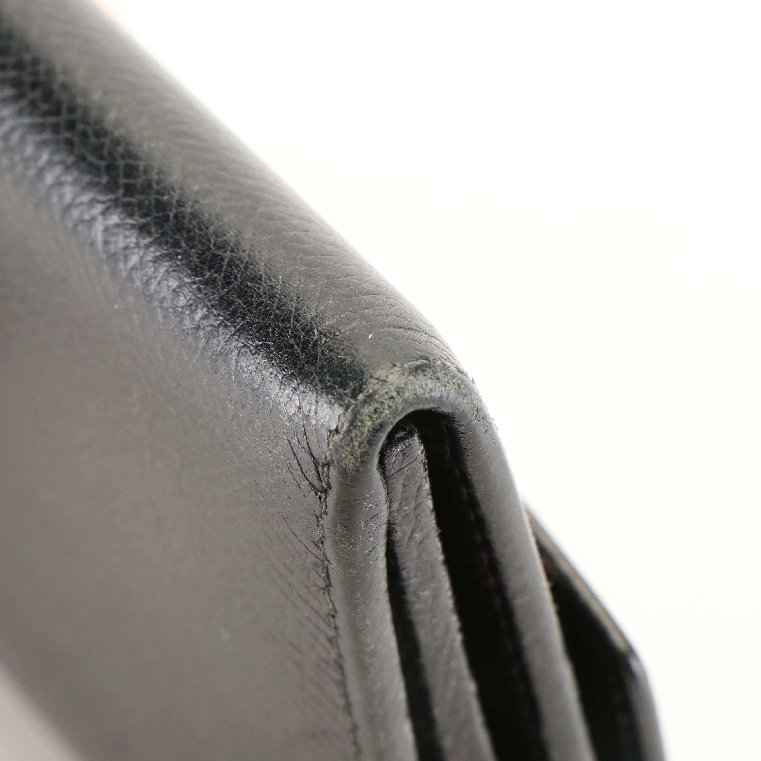 Salvatore Ferragamo Gancini Continental Wallet in Black Leather