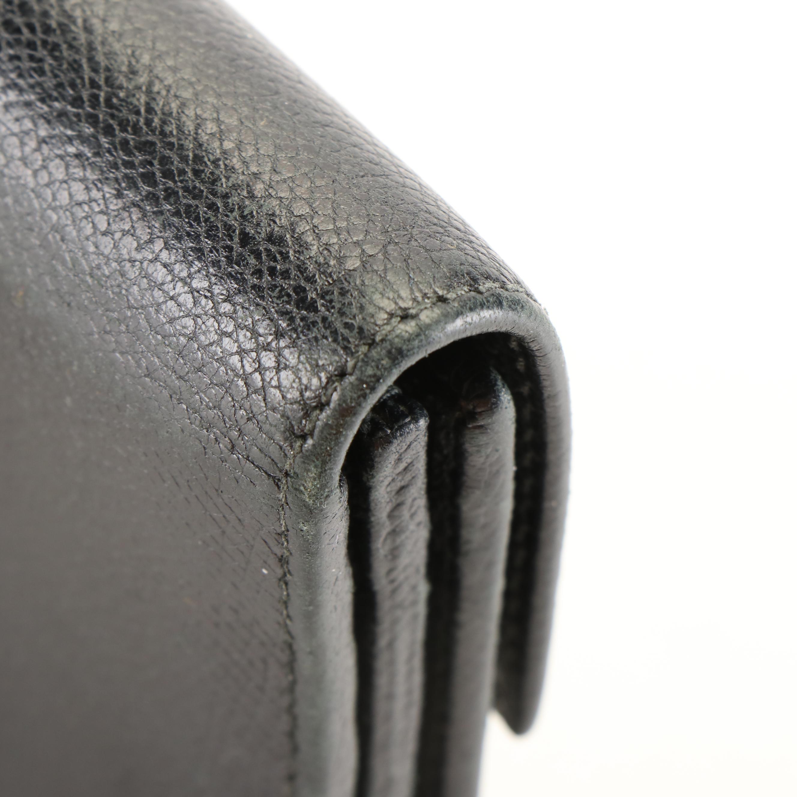 Salvatore Ferragamo Gancini Continental Wallet in Black Leather