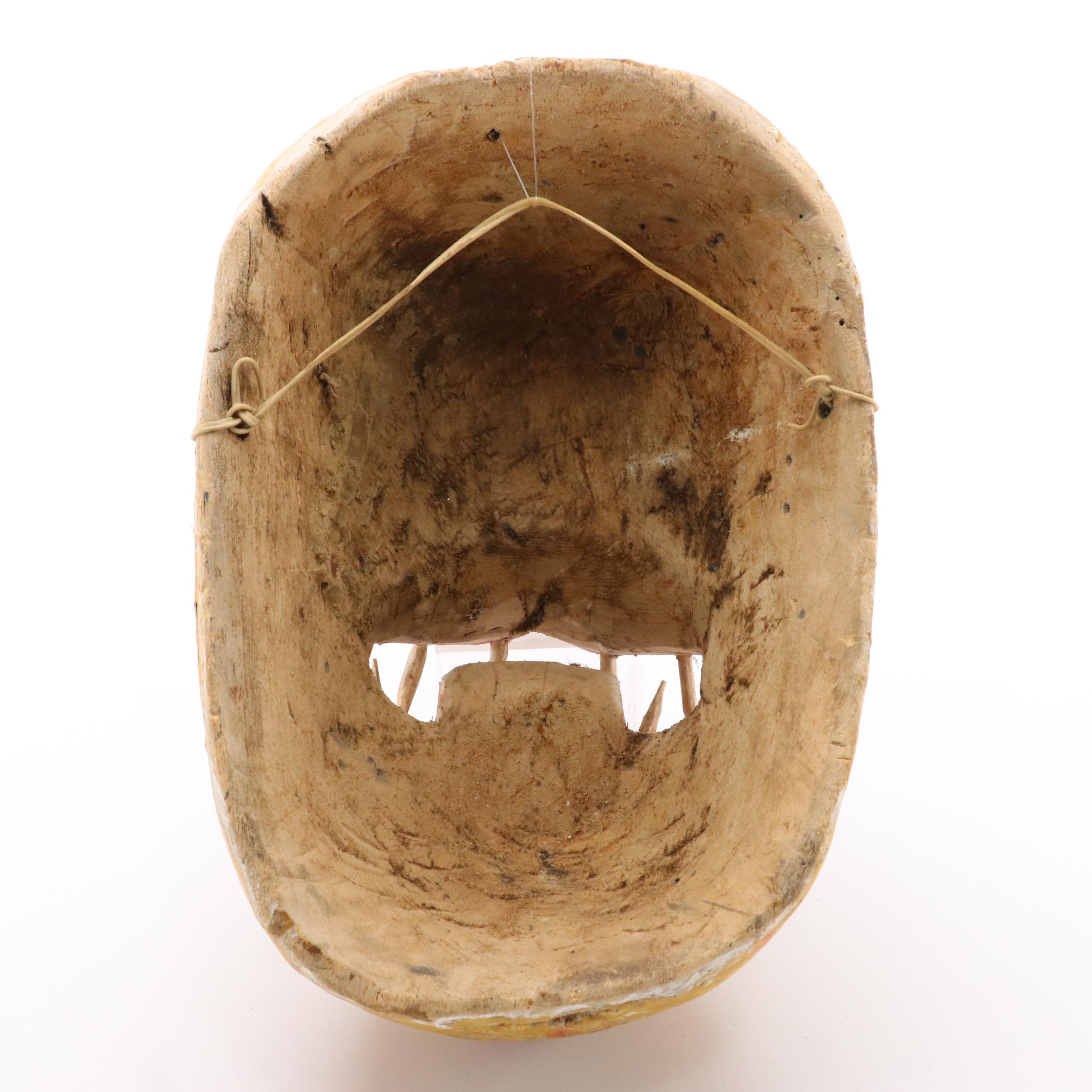 South American Carnival Carved Wood Tiger Mask