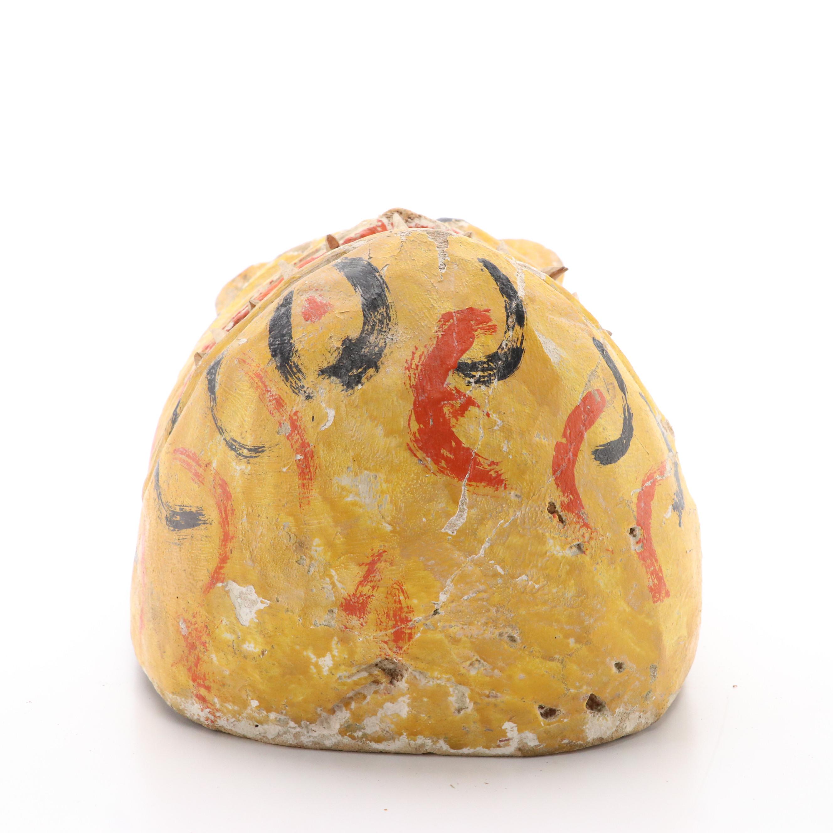 South American Carnival Carved Wood Tiger Mask