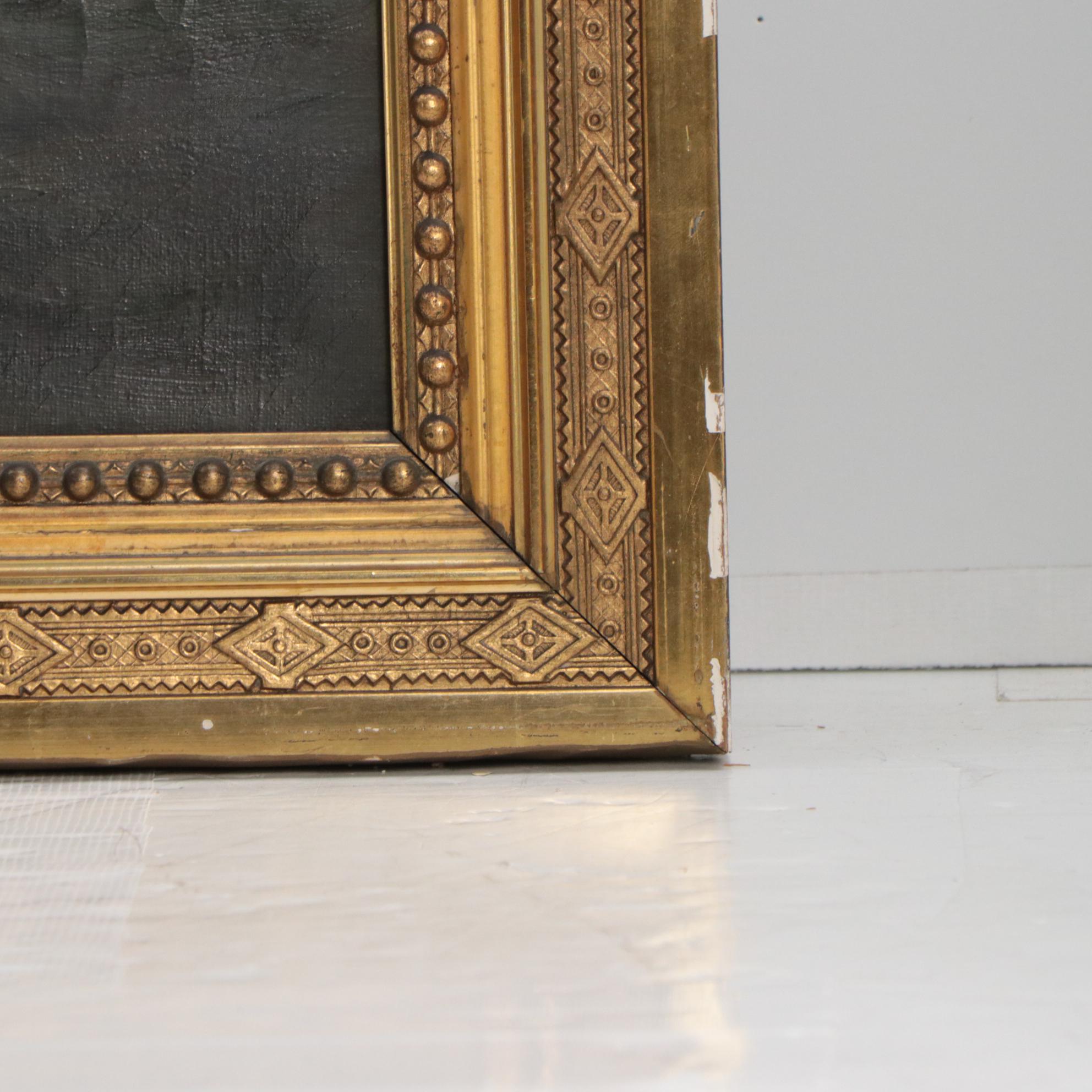 M.R. Johnston Coastal Landscape Oil Painting With Lighthouse