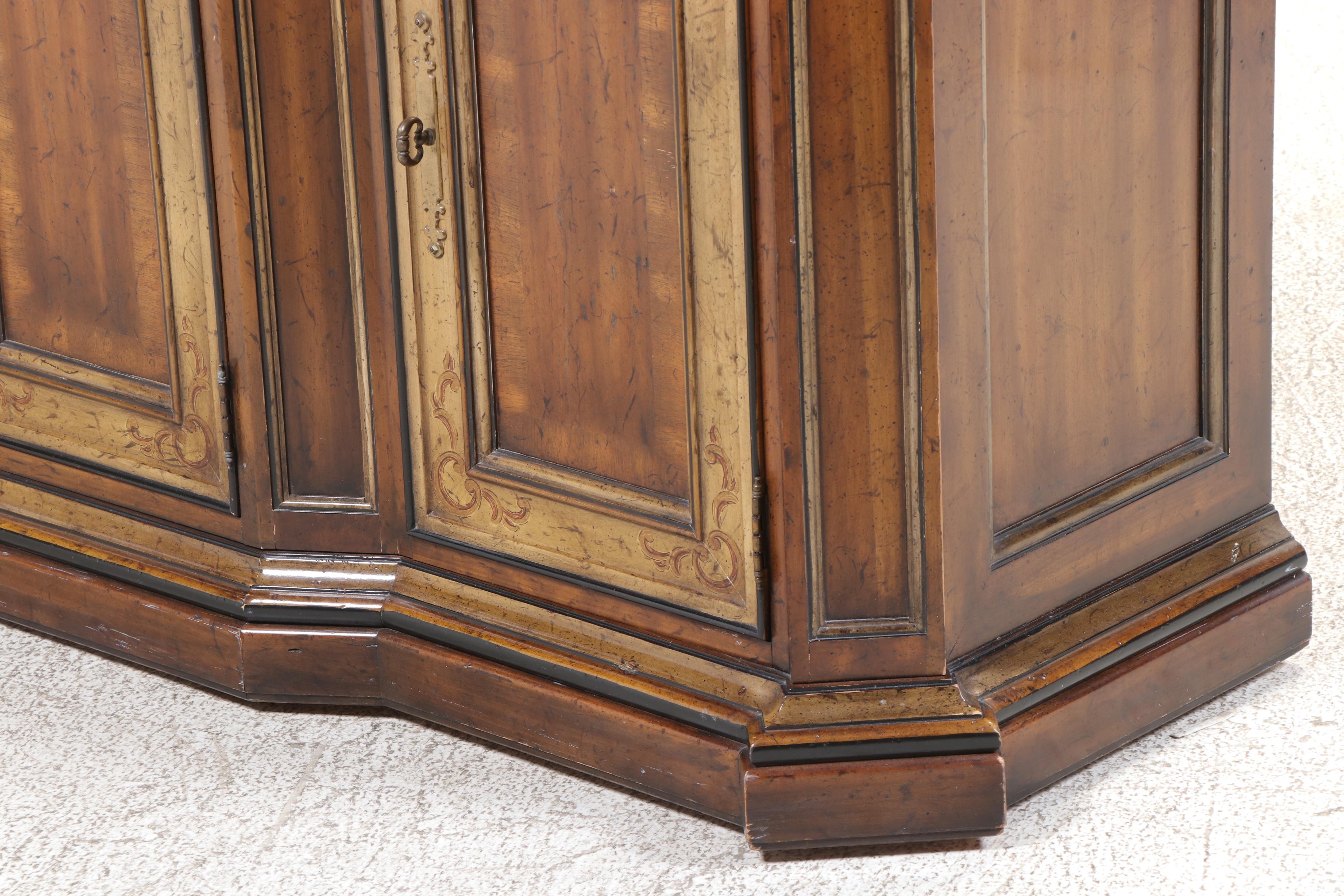 Drexel Heritage "Sketchbook" Cherrywood, Paint-Decorated, and Parcel Gilt Buffet