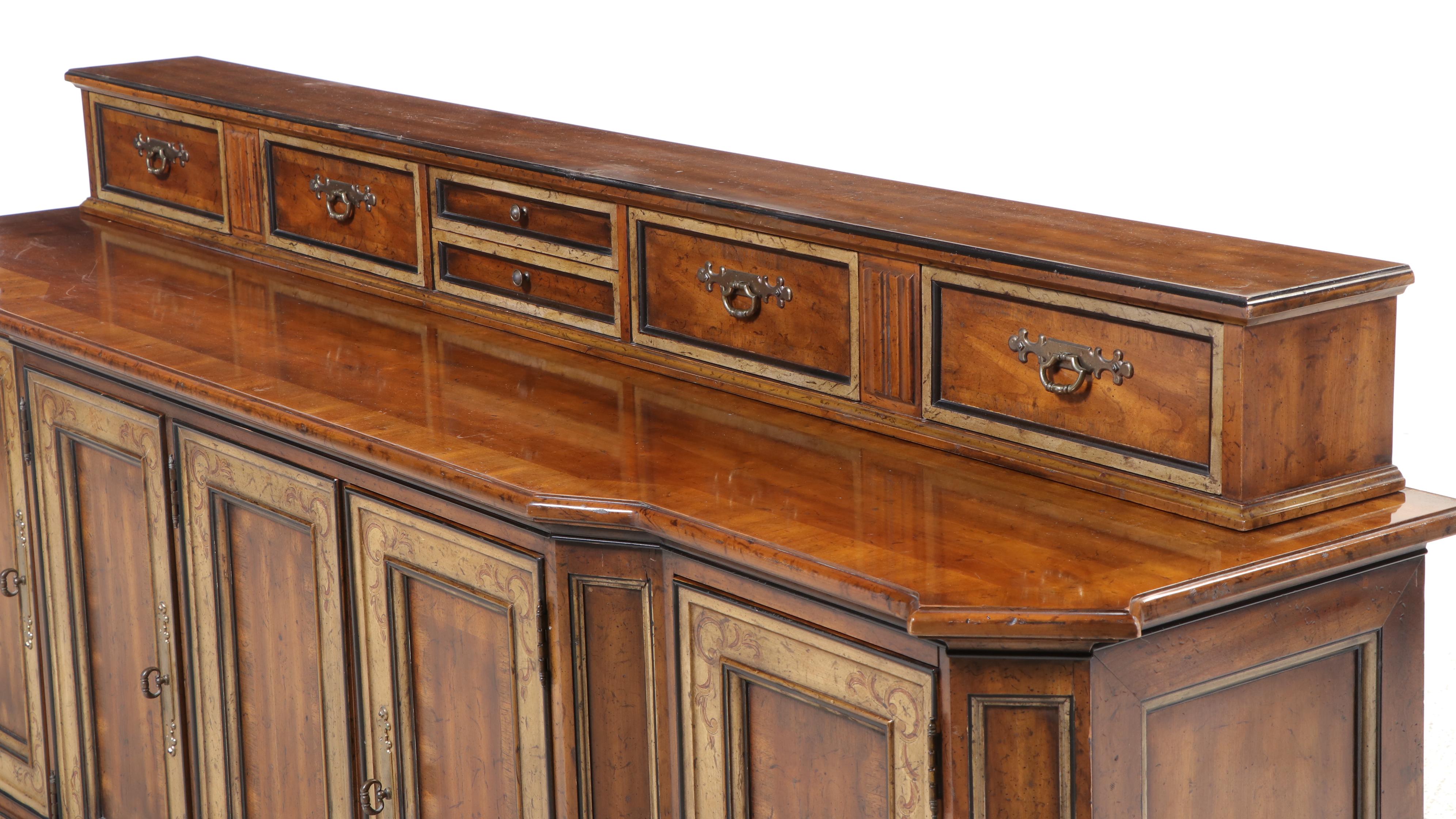 Drexel Heritage "Sketchbook" Cherrywood, Paint-Decorated, and Parcel Gilt Buffet