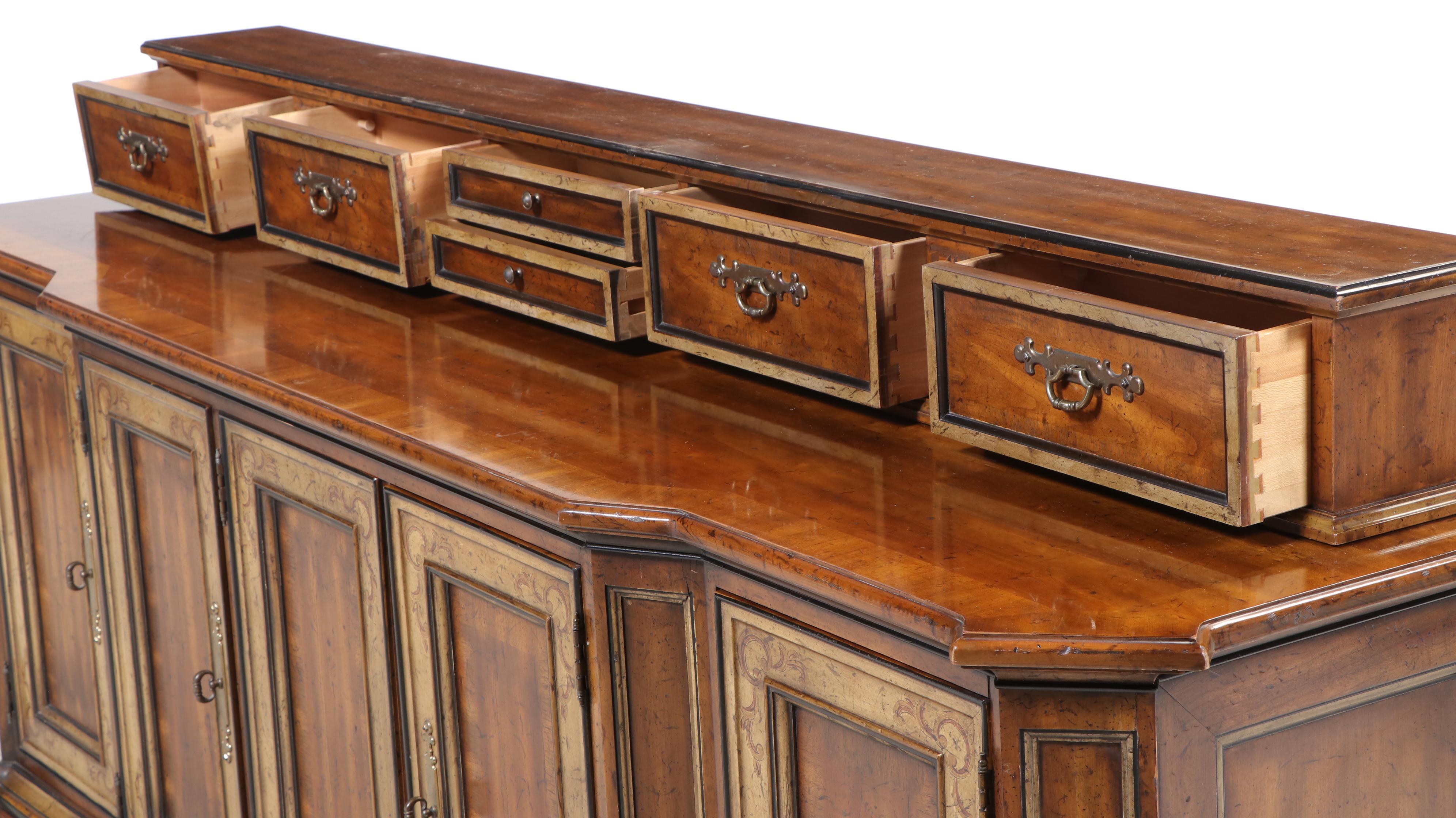 Drexel Heritage "Sketchbook" Cherrywood, Paint-Decorated, and Parcel Gilt Buffet