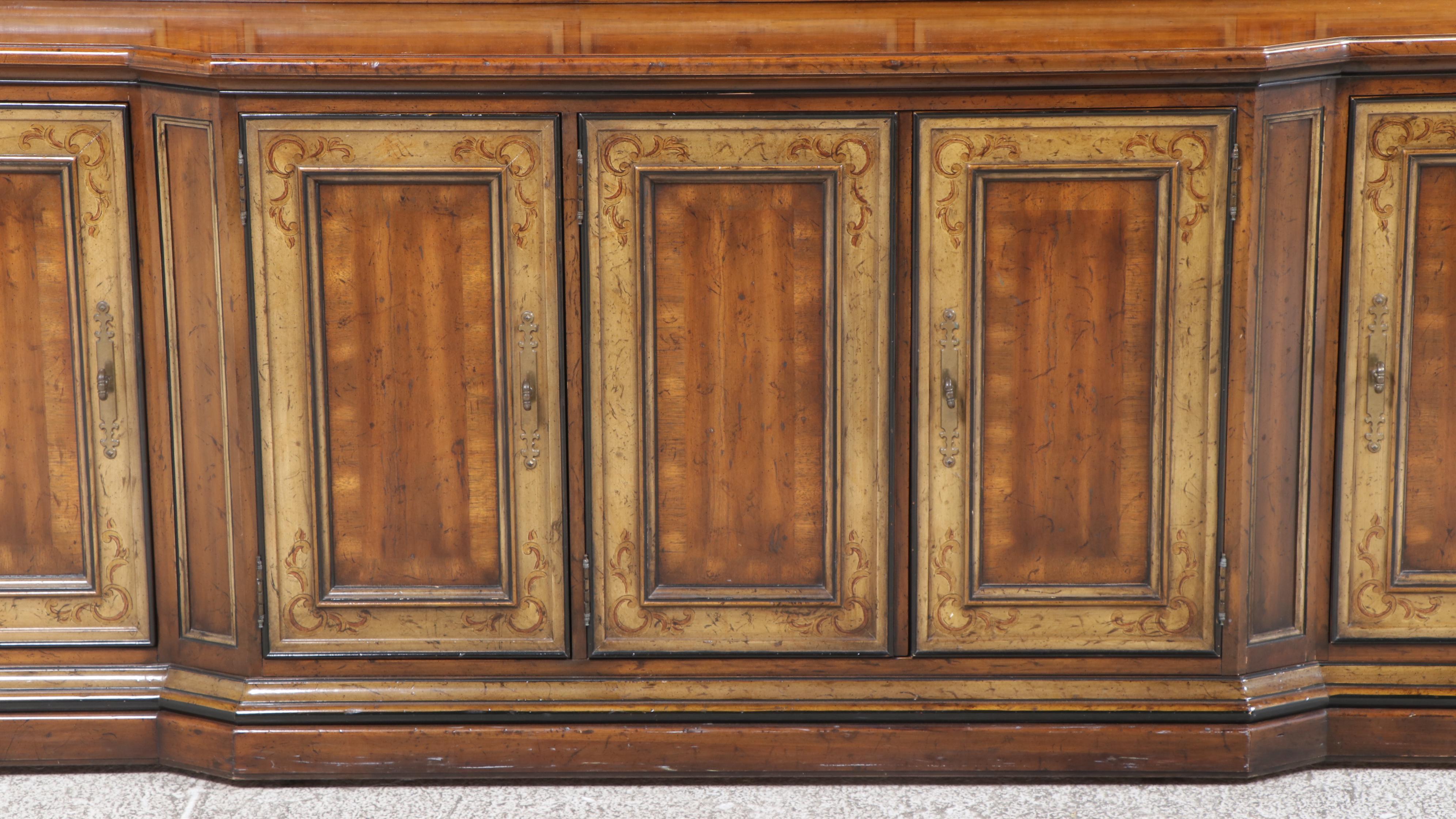 Drexel Heritage "Sketchbook" Cherrywood, Paint-Decorated, and Parcel Gilt Buffet