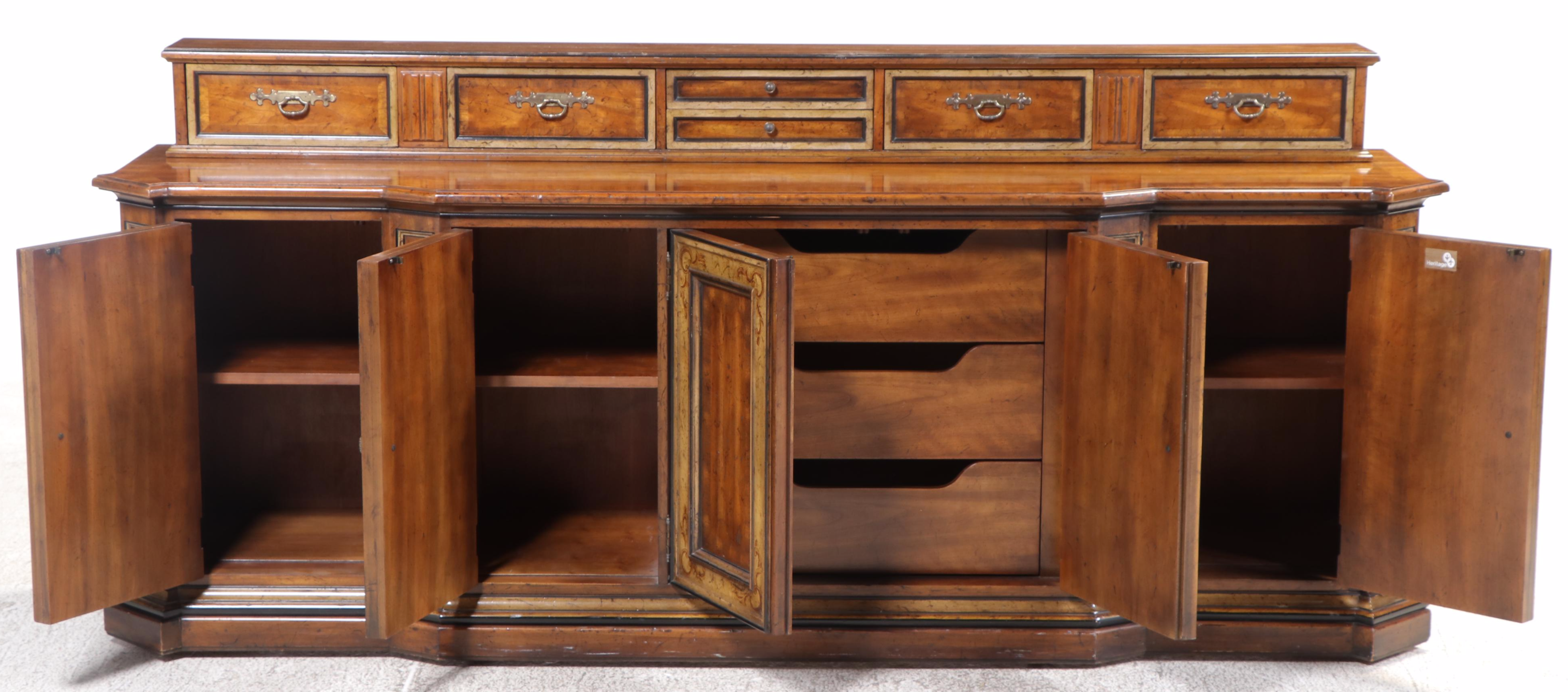 Drexel Heritage "Sketchbook" Cherrywood, Paint-Decorated, and Parcel Gilt Buffet