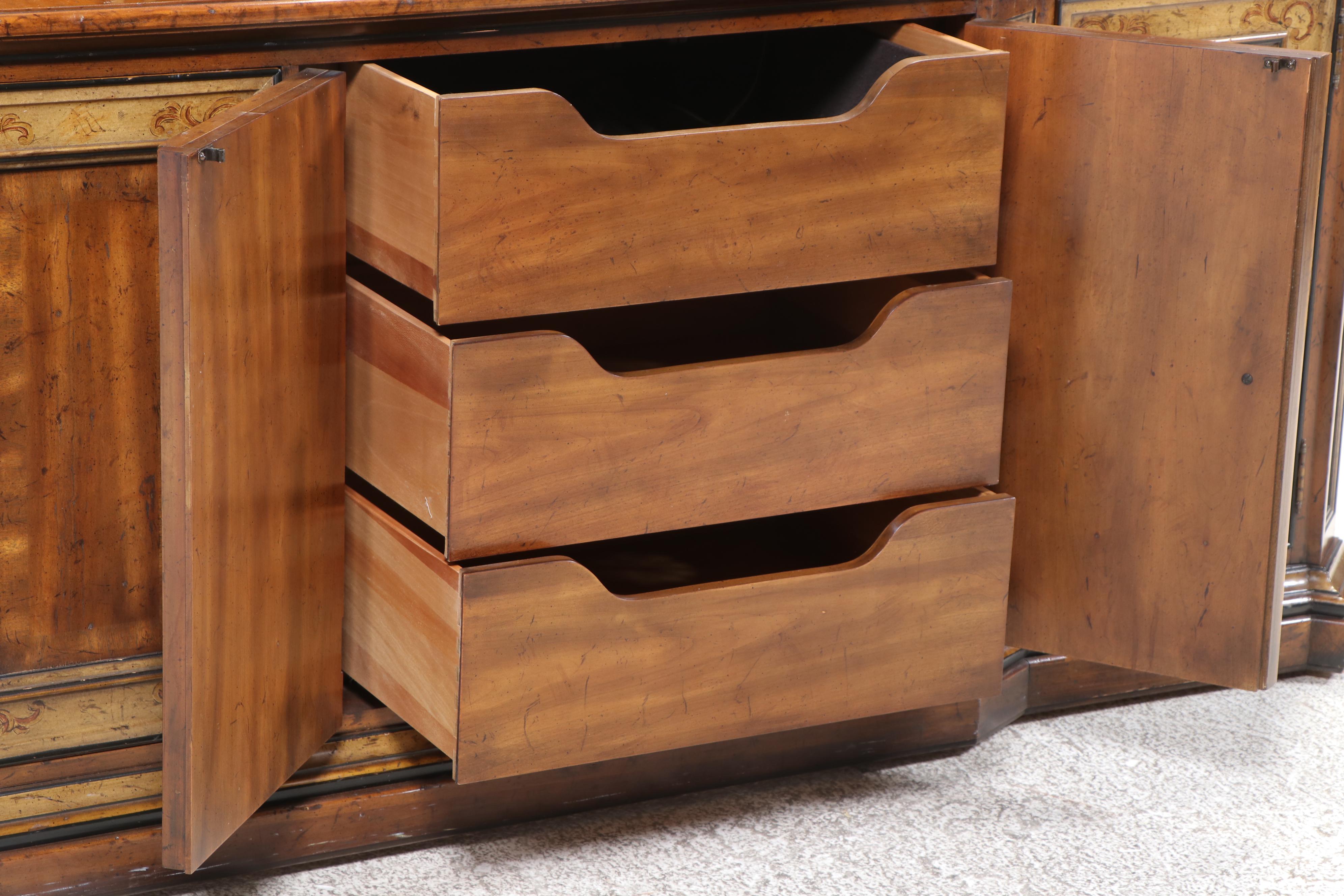 Drexel Heritage "Sketchbook" Cherrywood, Paint-Decorated, and Parcel Gilt Buffet