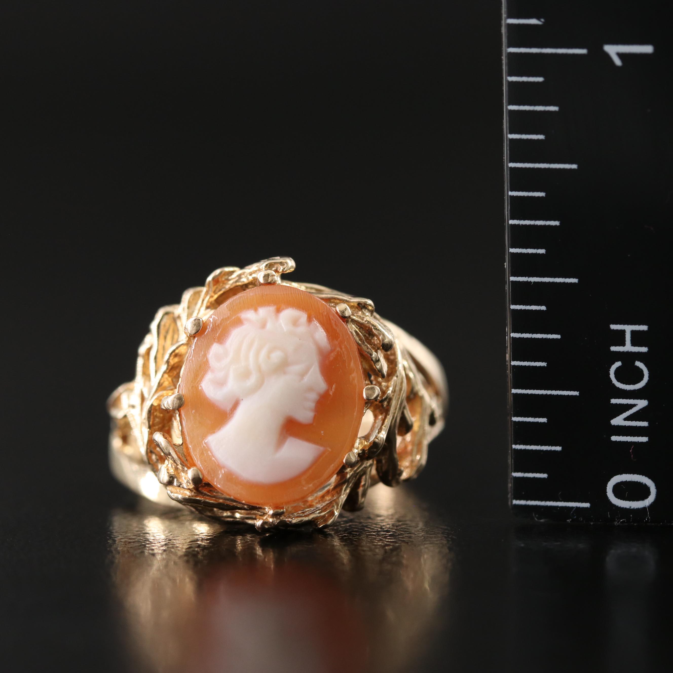 14K Shell Cameo Ring