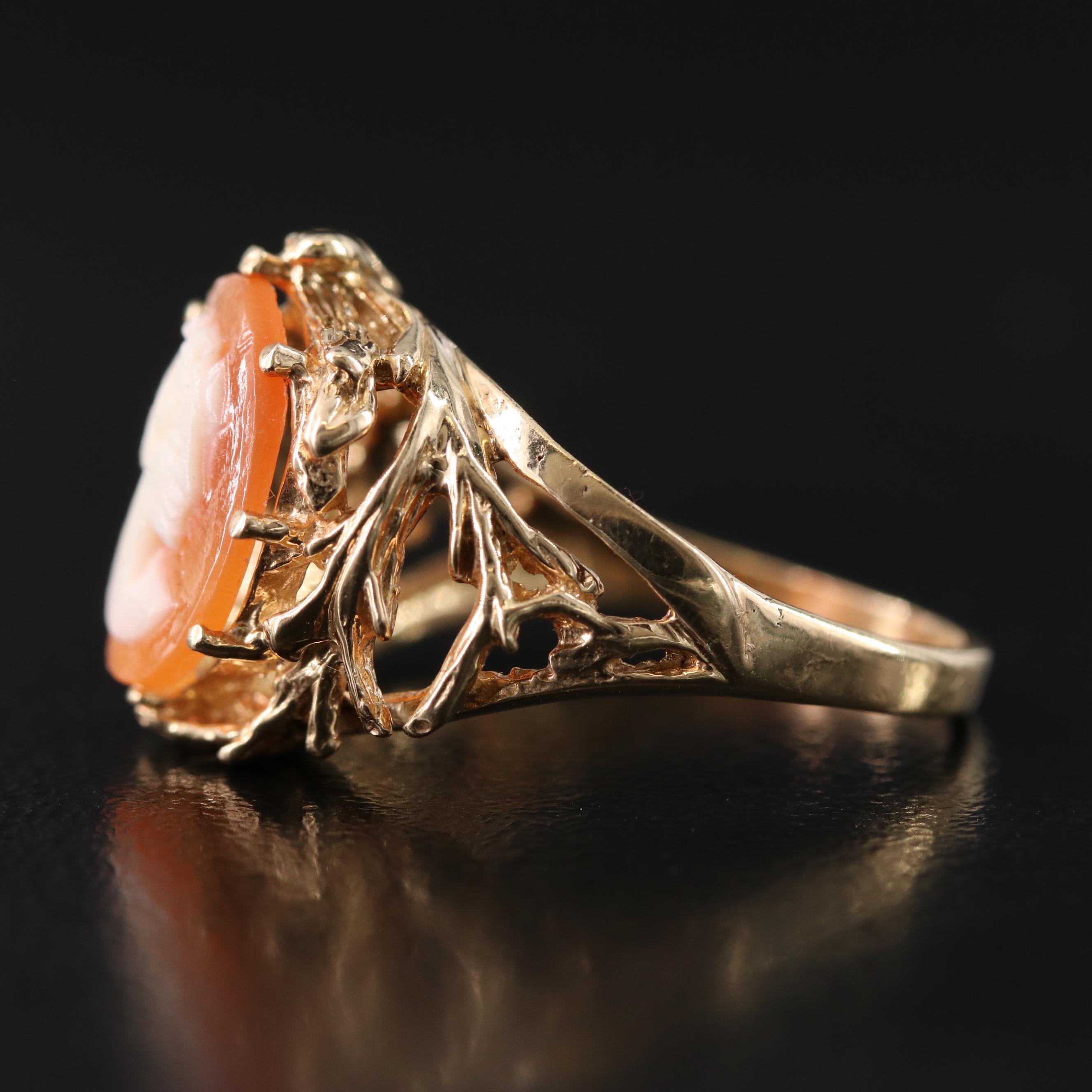 14K Shell Cameo Ring