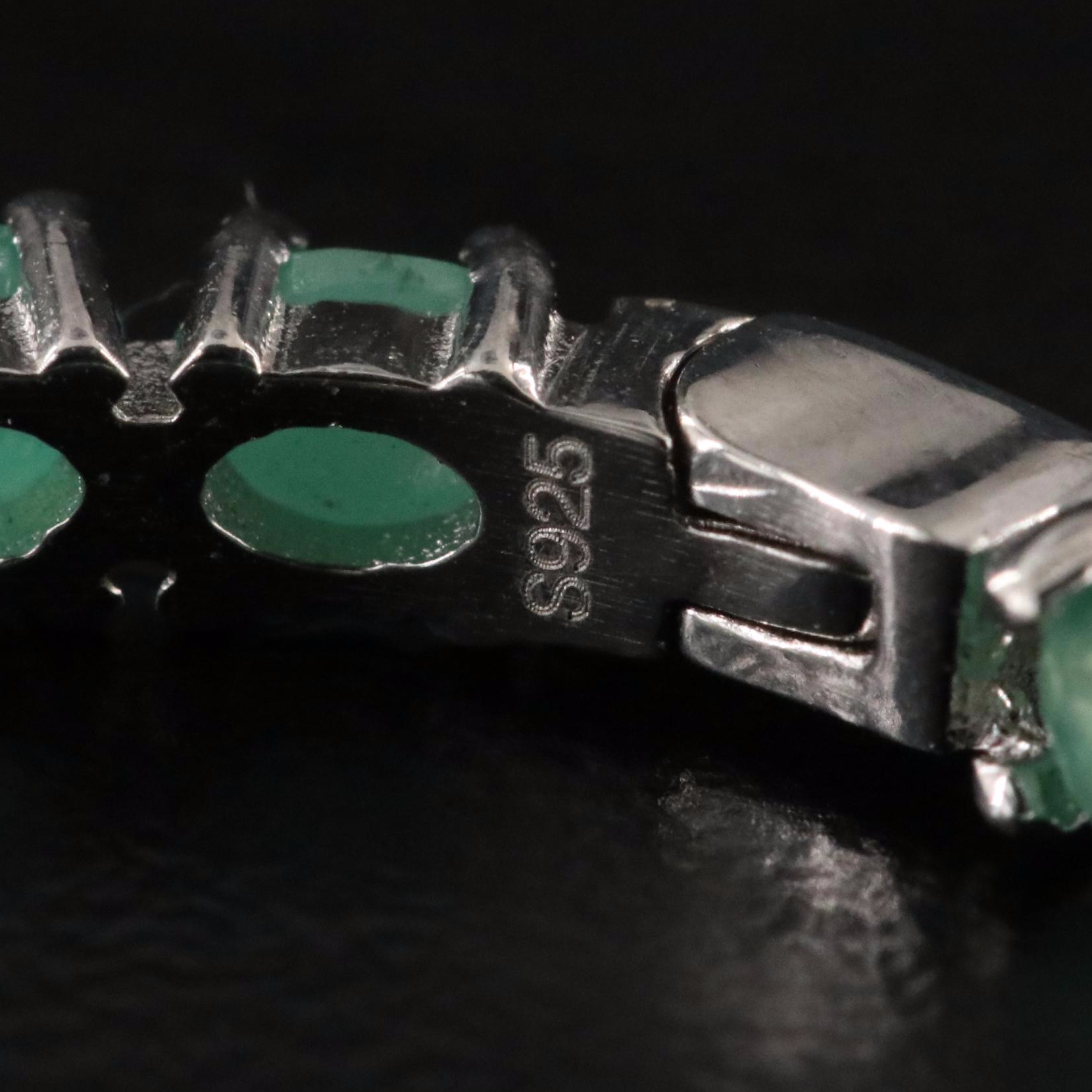 Sterling Emerald Inside-Out Hoop Earrings