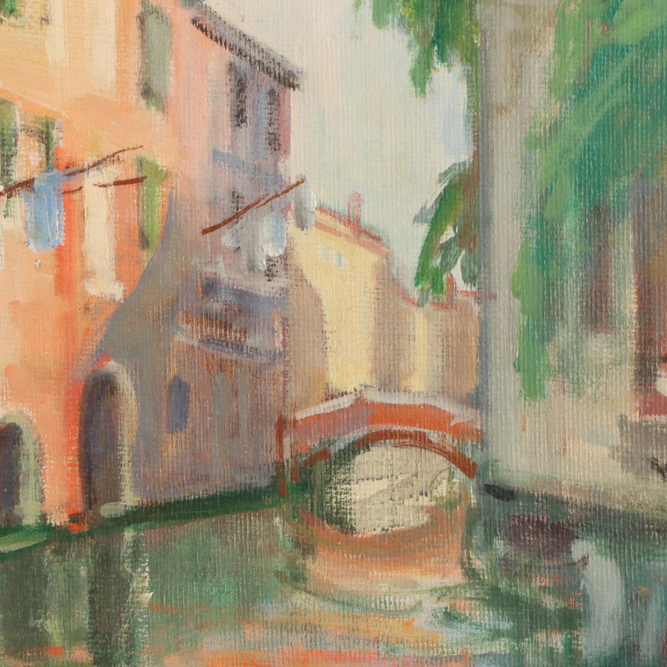 Marco Novati Venetian Oil Painting, 1962