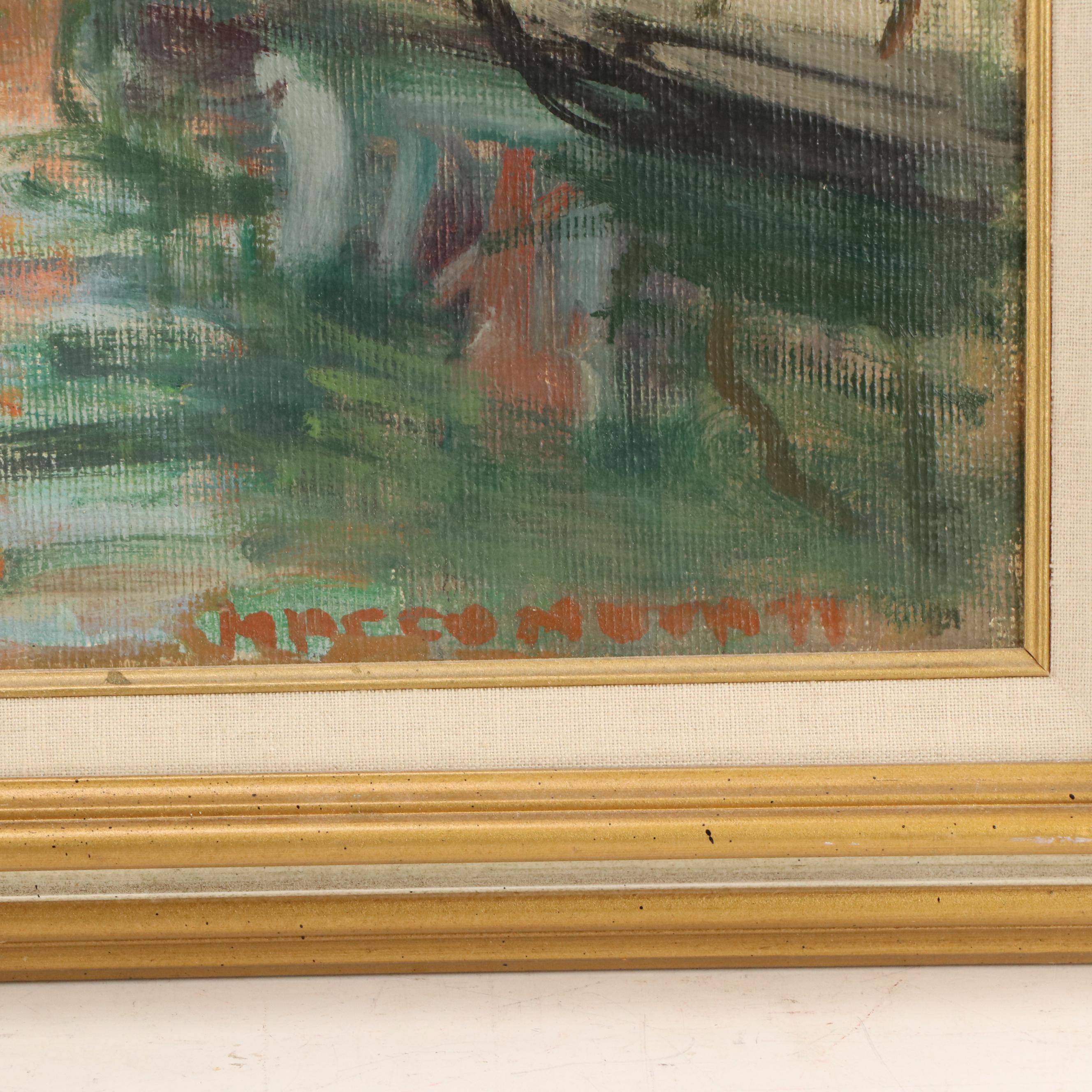 Marco Novati Venetian Oil Painting, 1962