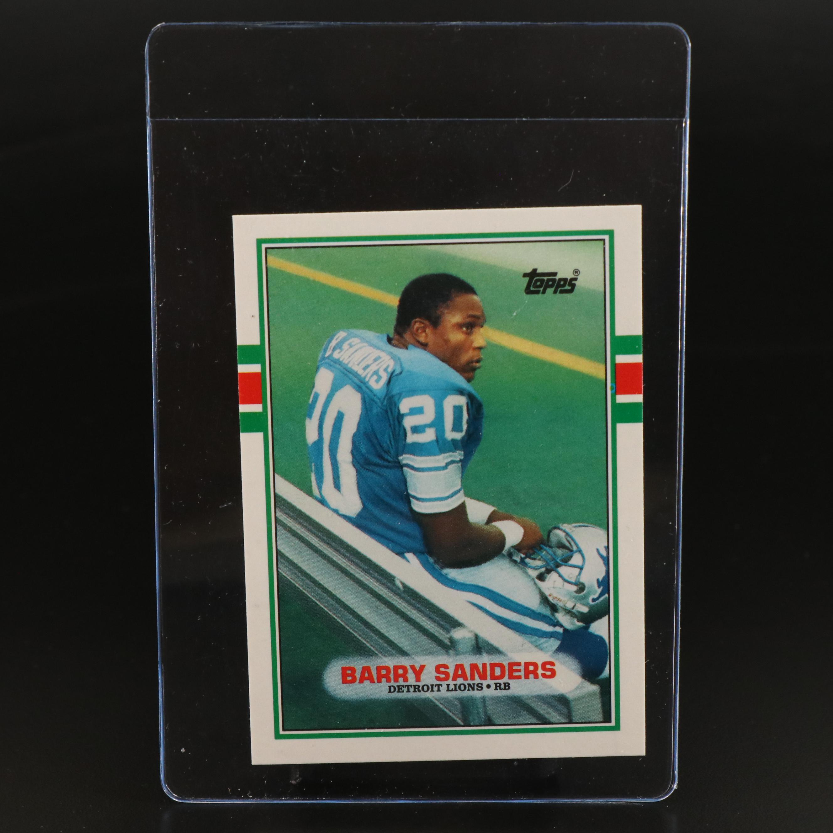 1989 Topps Traded Barry Sanders Detroit Lions Rookie Football Card