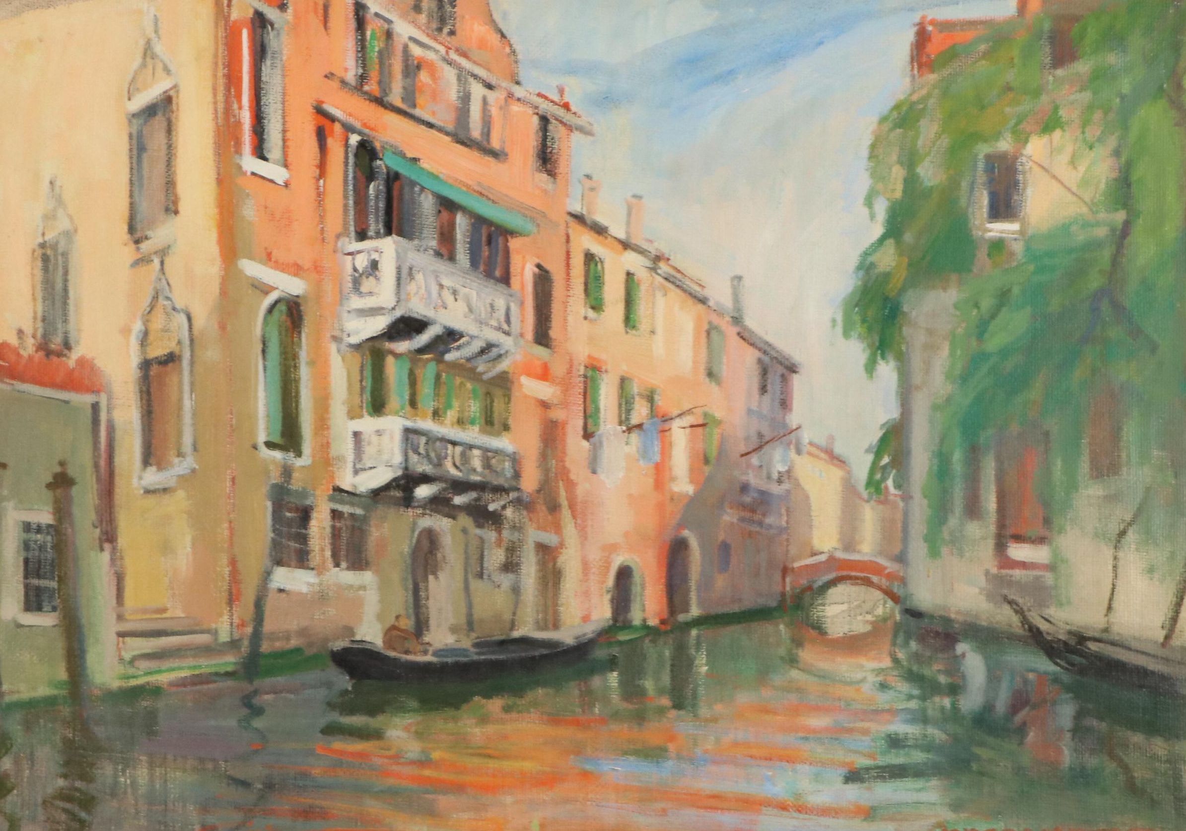 Marco Novati Venetian Oil Painting, 1962