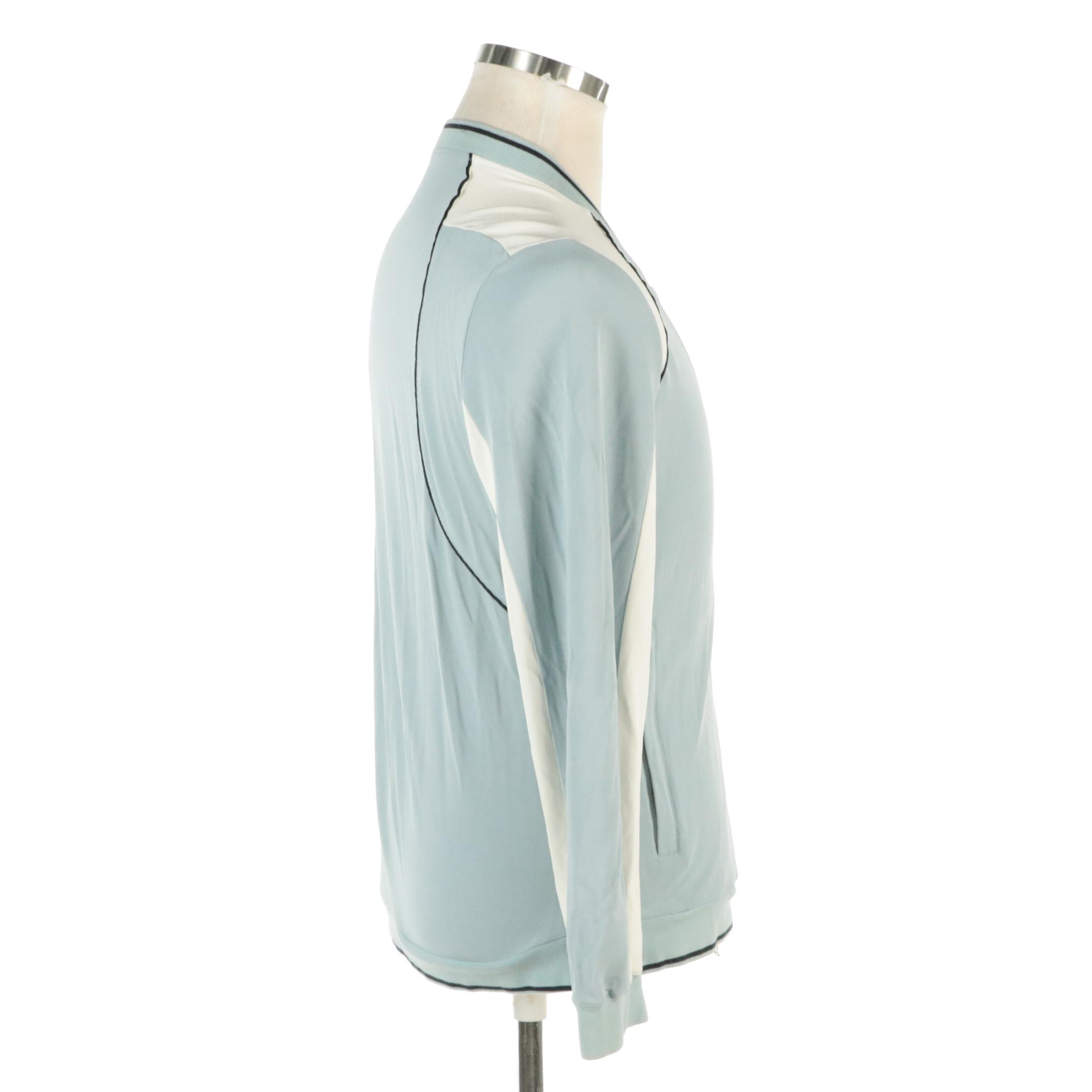 Men's Prada Sport Faded Blue Viscose Blend Zipper-Front Jacket