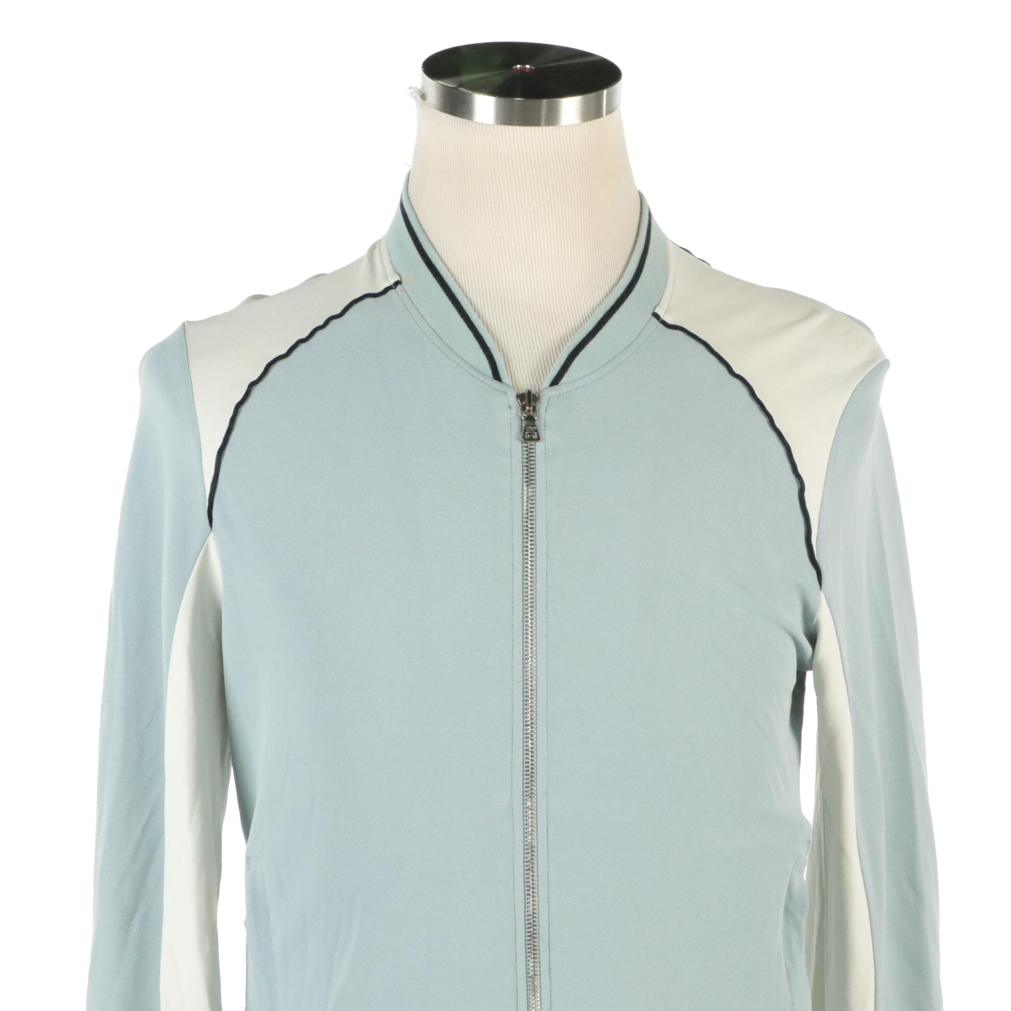Men's Prada Sport Faded Blue Viscose Blend Zipper-Front Jacket