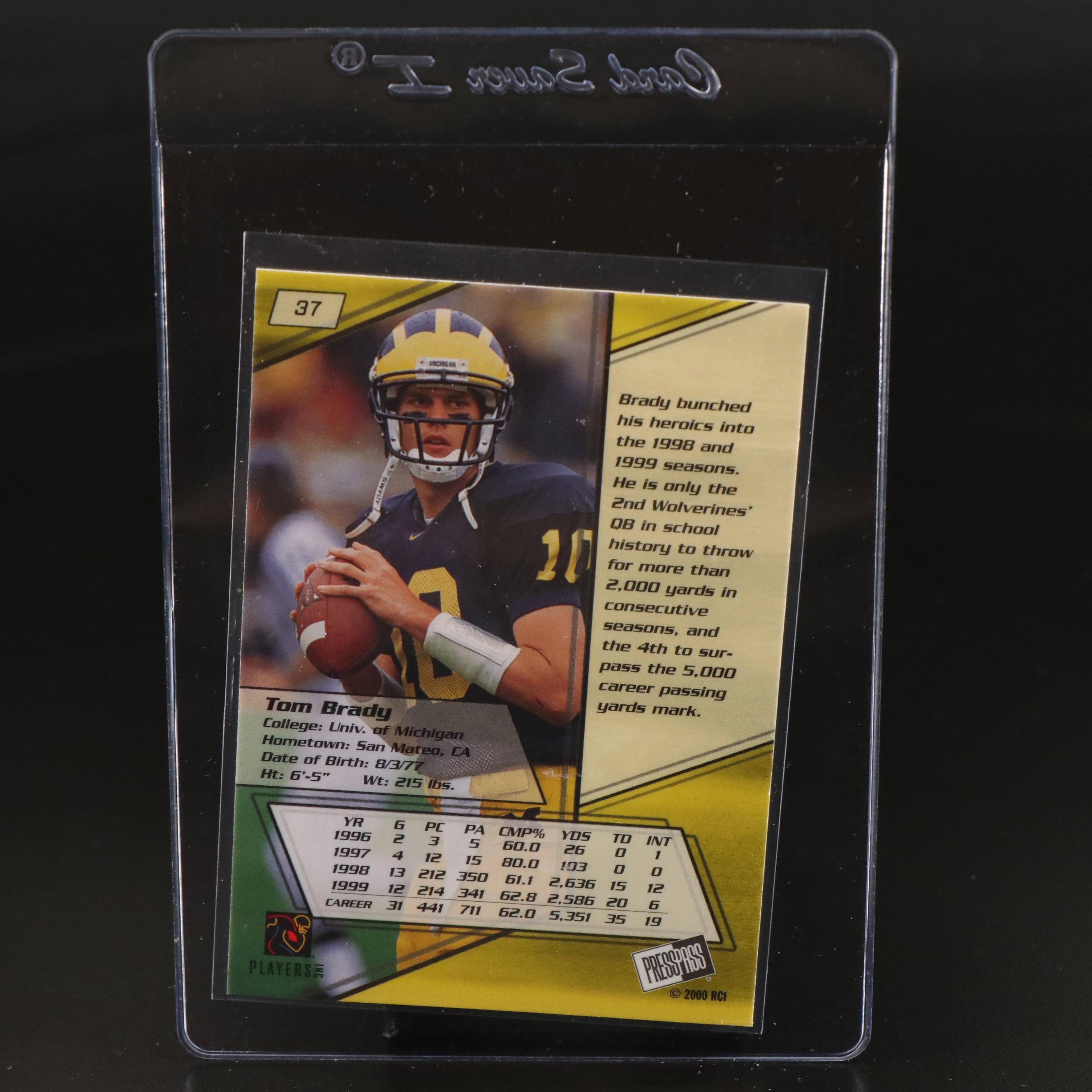 2000 Press Pass Tom Brady Rookie Football Card