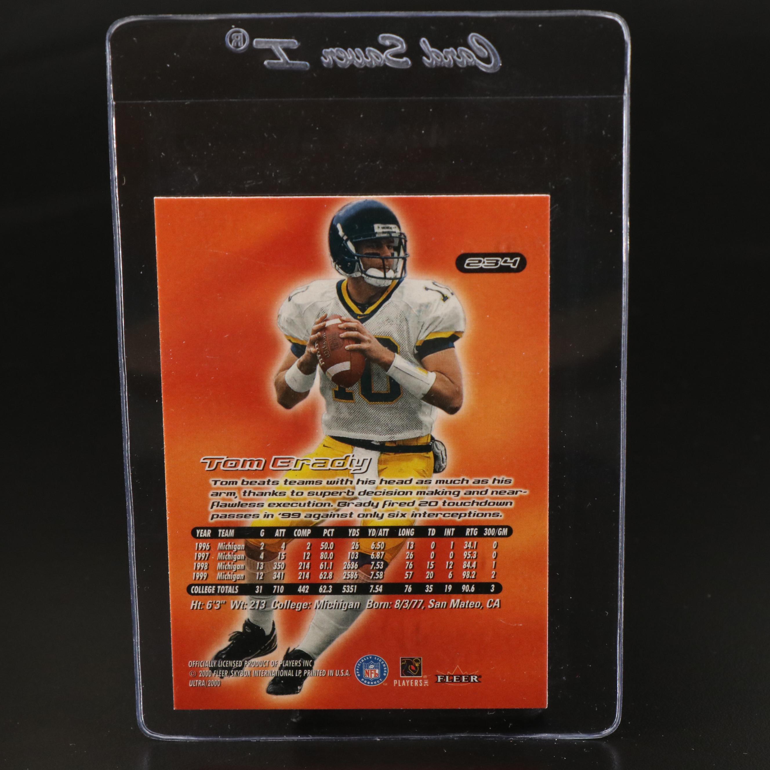 2000 Fleer Ultra Tom Brady New England Patriots Rookie Football Card