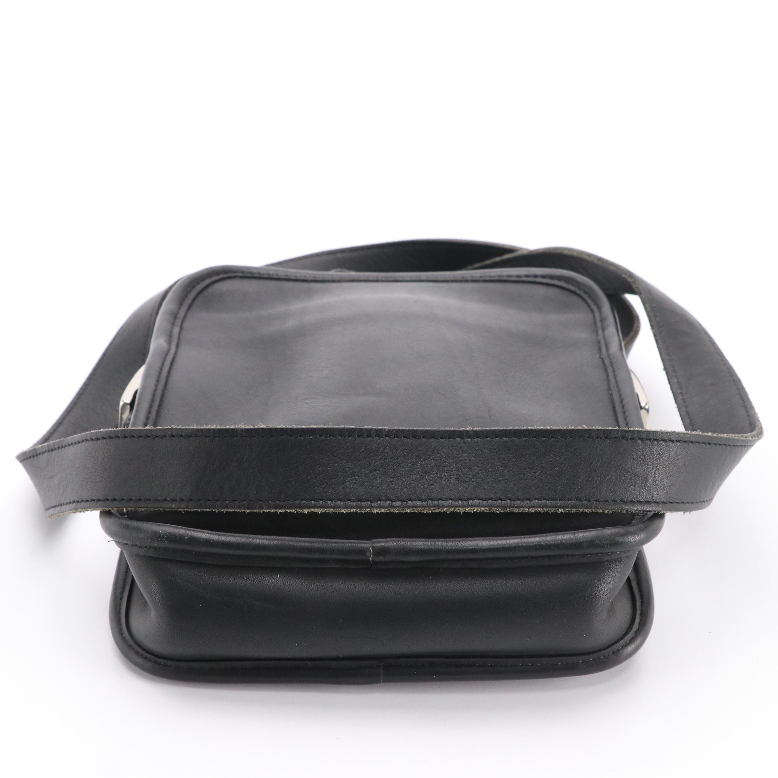 Coach Black Leather Crossbody Camera Bag