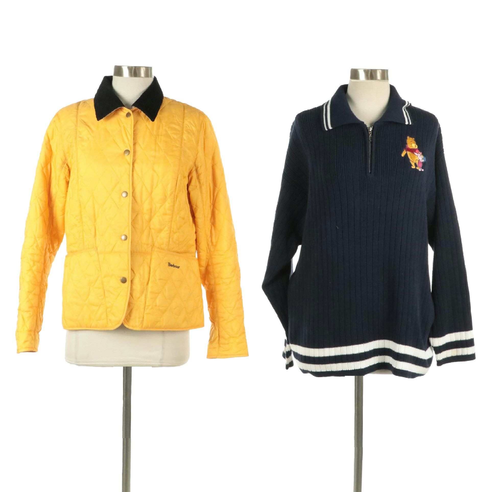 The Disney Store Winnie the Pooh Pullover with Barbour Yellow Quilted Jacket