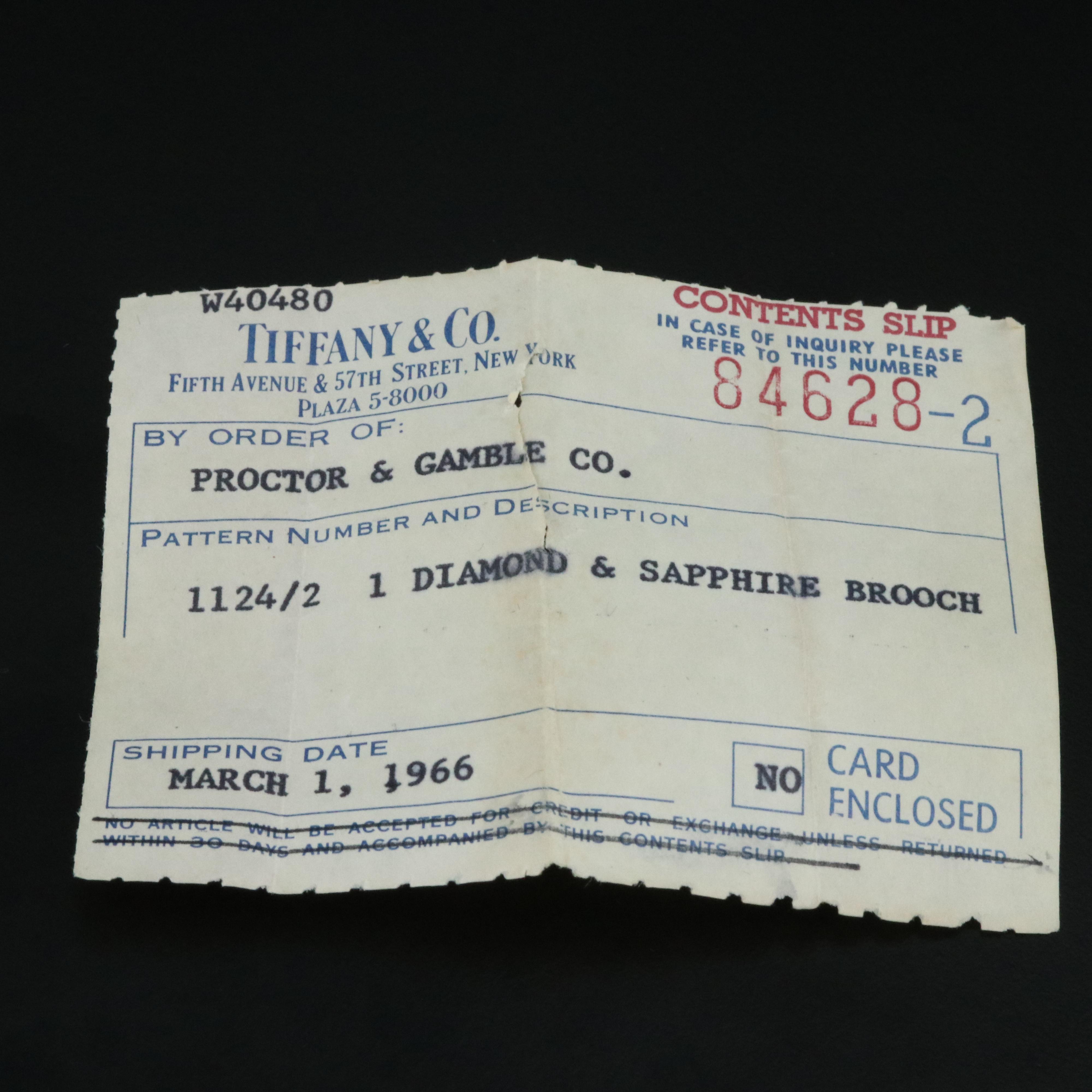 Tiffany & Co. 1960s 14K Sapphire and Diamond Leaf Brooch