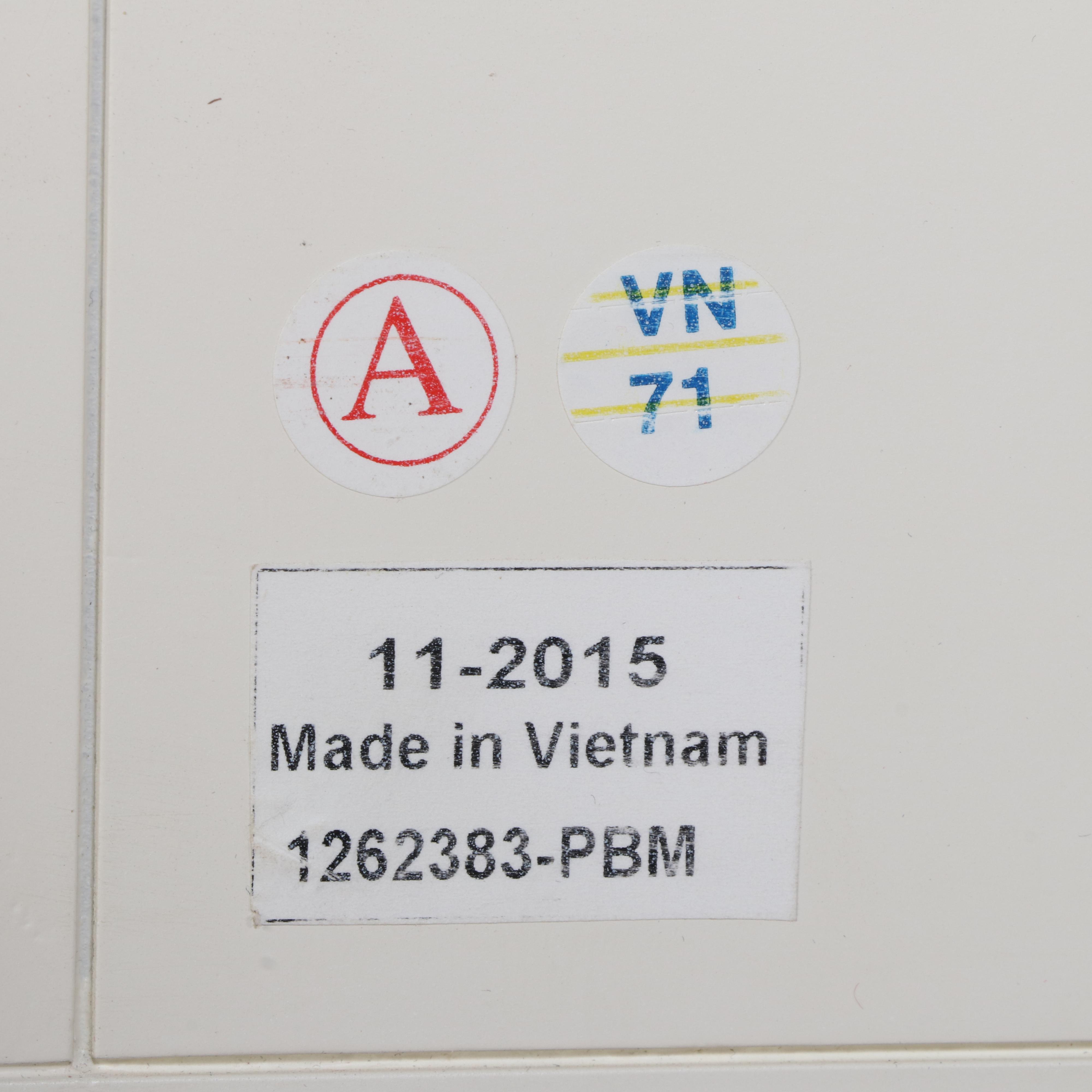 White Wooden Glass Front Two Part Display Storage Cabinet