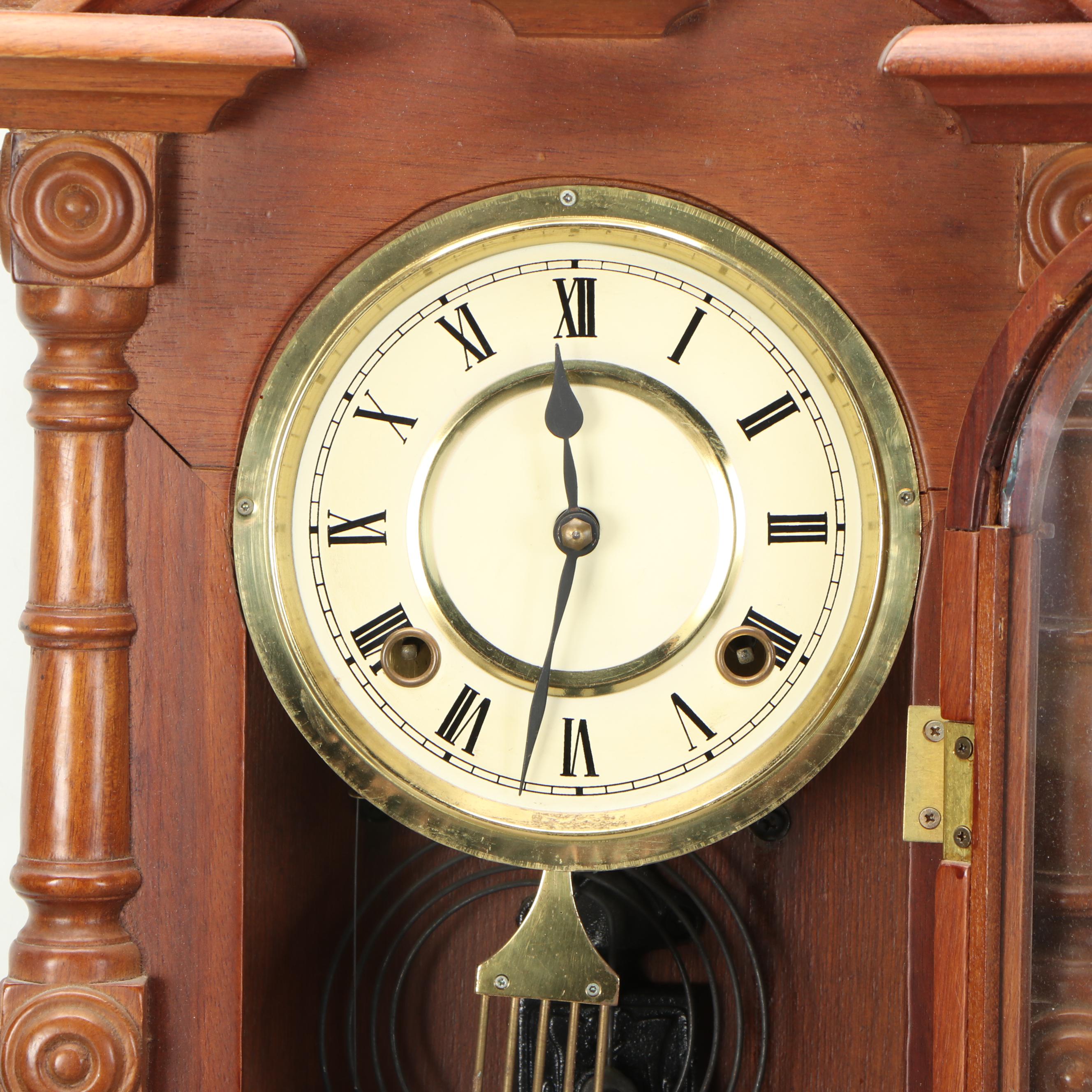 Korean Vienna Regulator Traditional Style Wall Clock, Mid to Late 20th Century