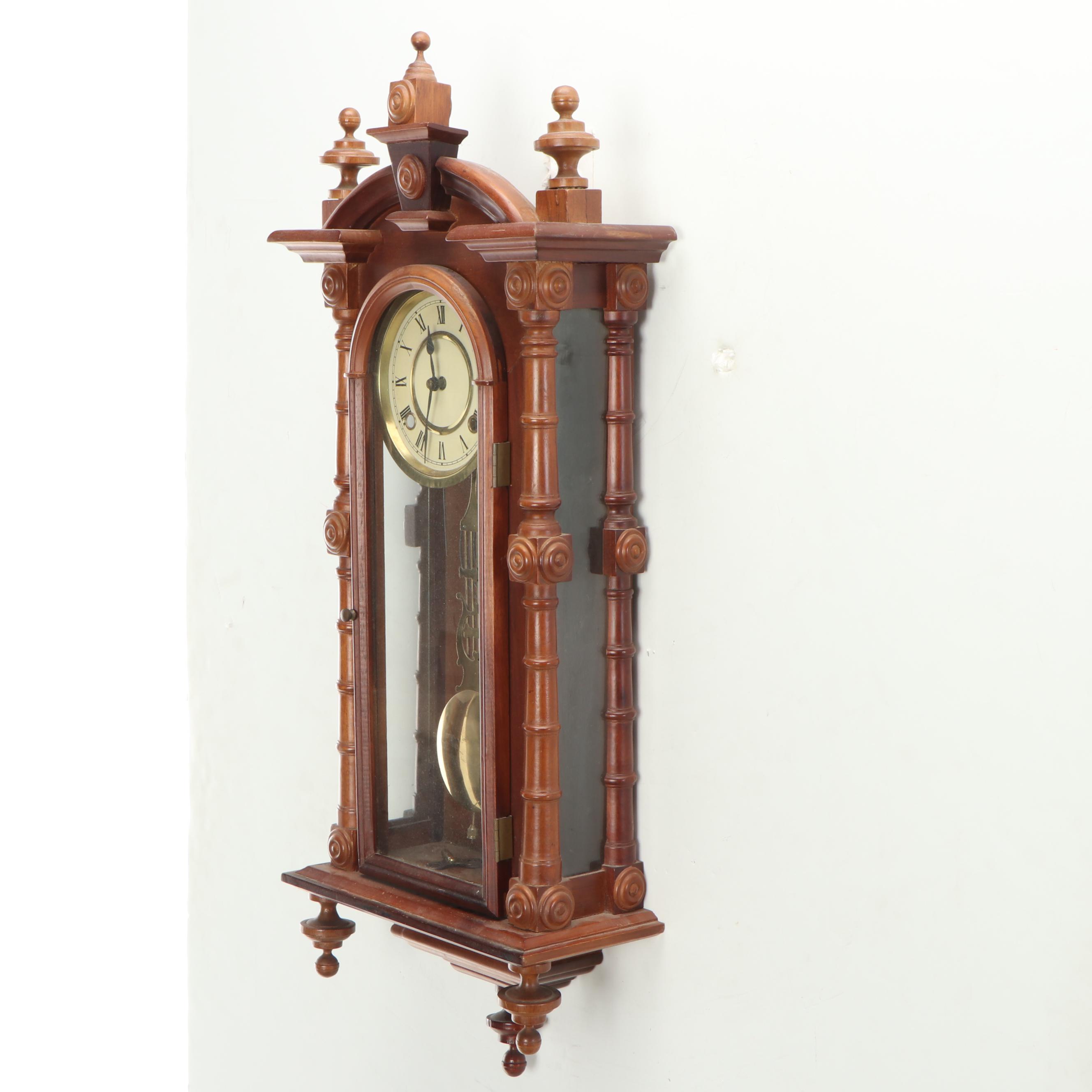 Korean Vienna Regulator Traditional Style Wall Clock, Mid to Late 20th Century