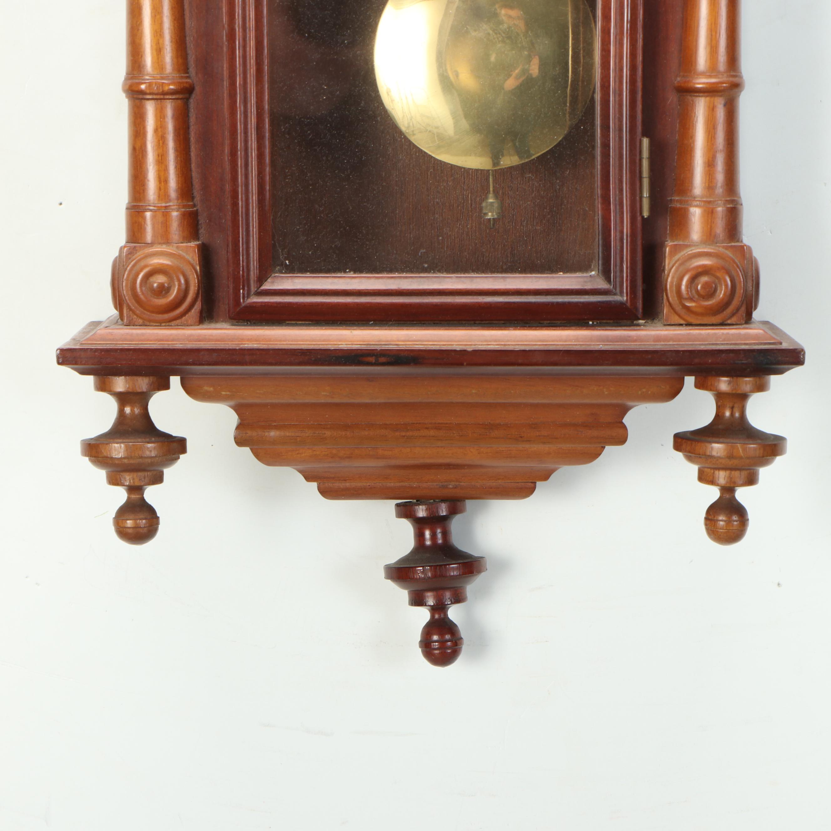 Korean Vienna Regulator Traditional Style Wall Clock, Mid to Late 20th Century