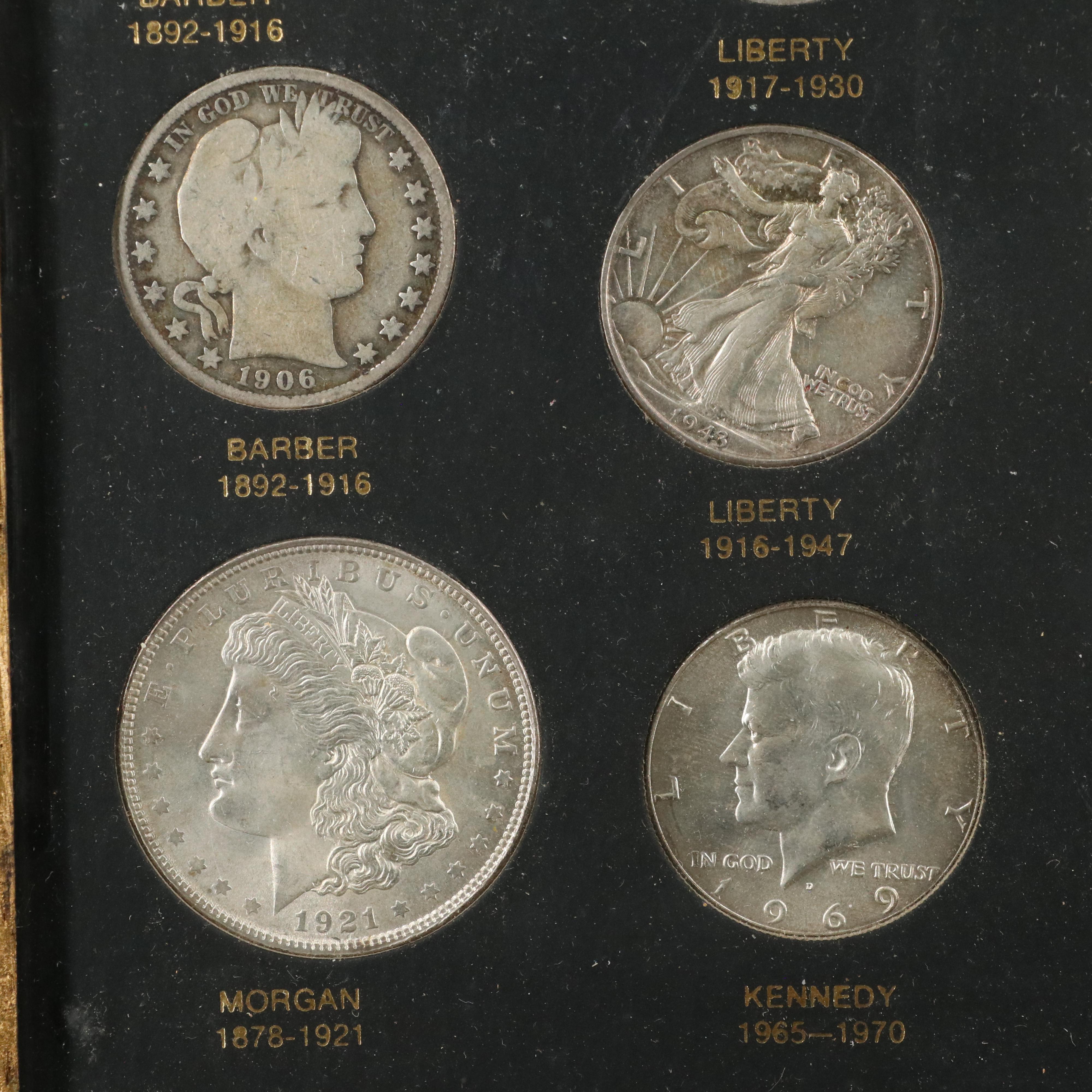 25-Piece U.S. Type Coin Set, Mainly Silver, 3-Cent Trime and More