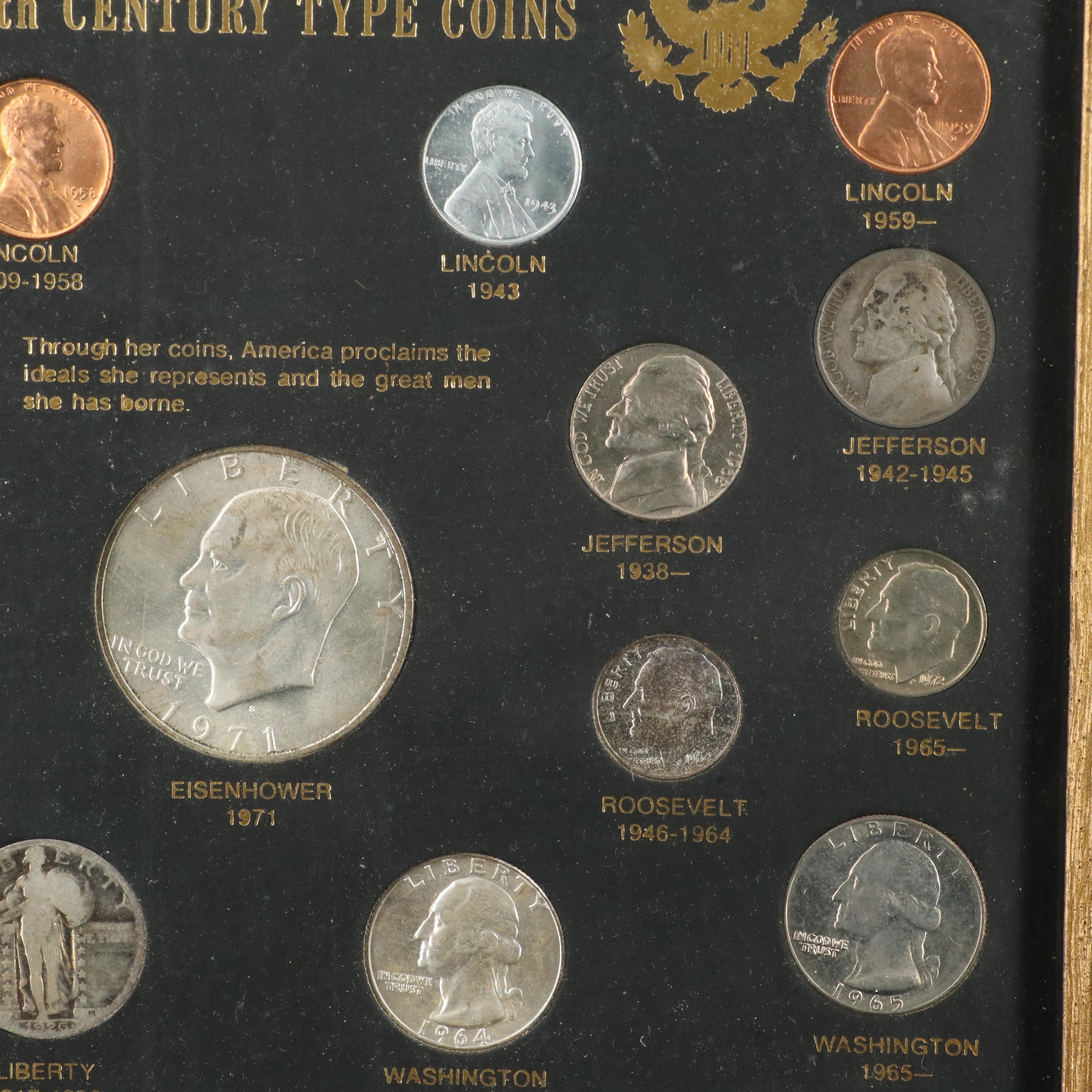 25-Piece U.S. Type Coin Set, Mainly Silver, 3-Cent Trime and More