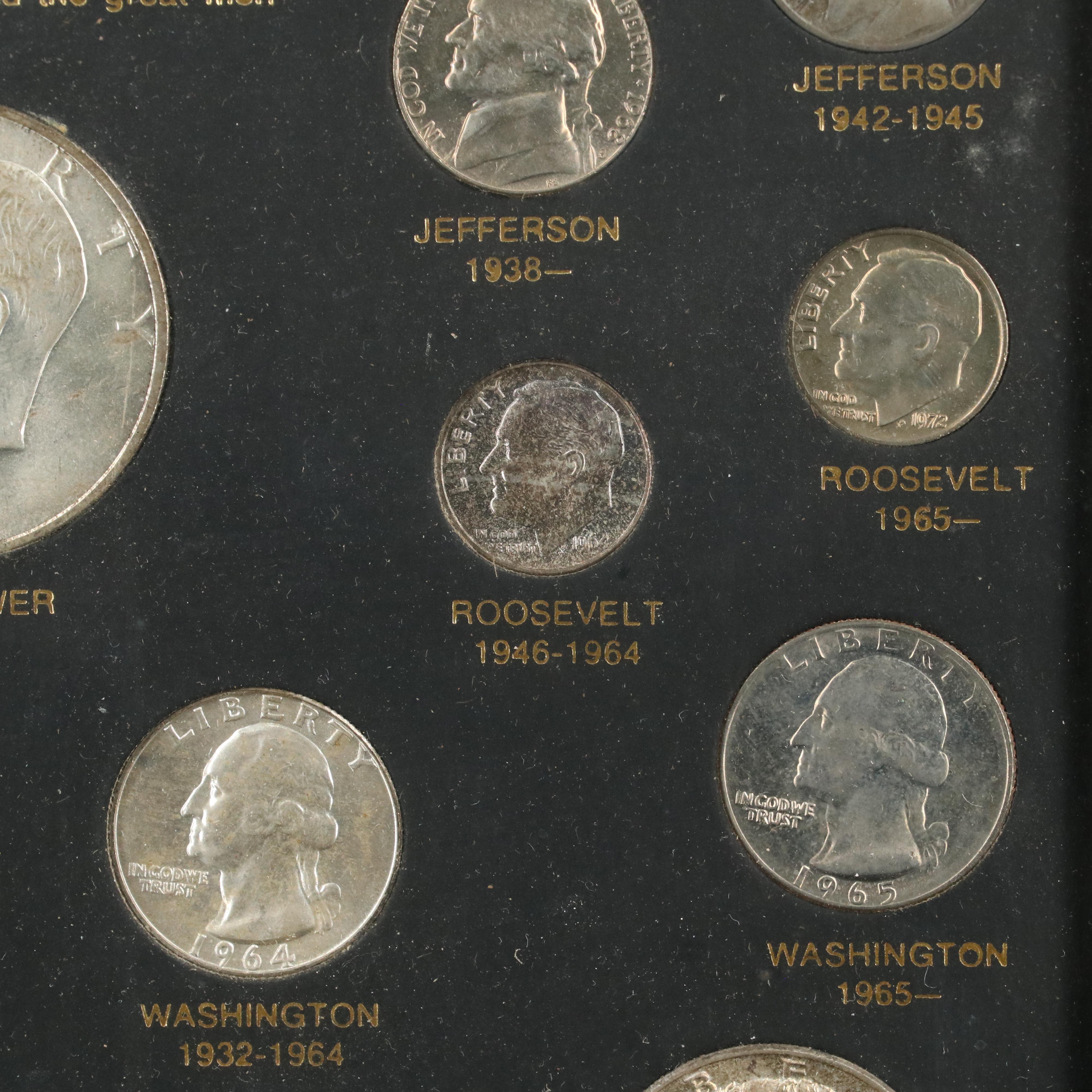 25-Piece U.S. Type Coin Set, Mainly Silver, 3-Cent Trime and More