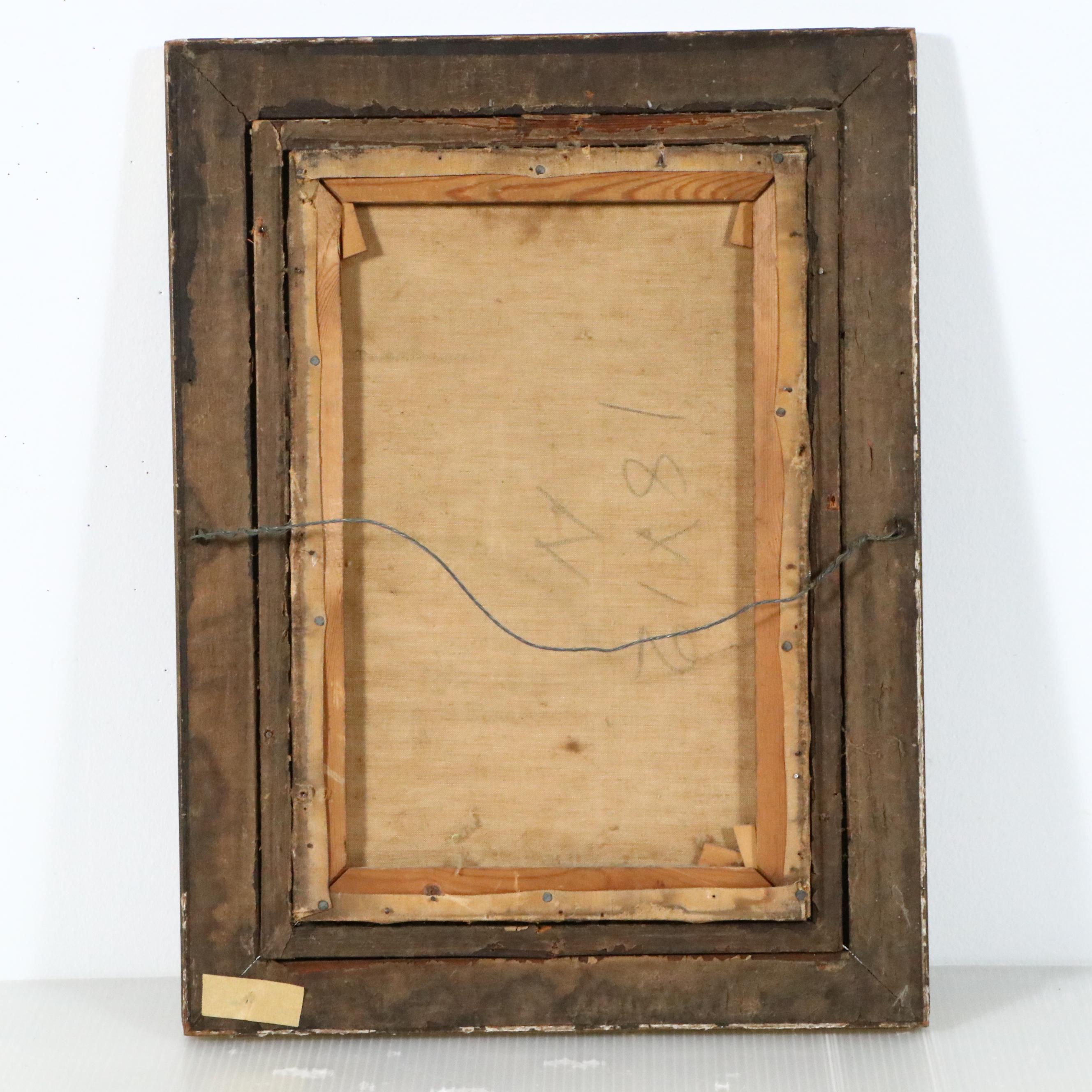 Marsh Landscape Oil Painting of Flamingos