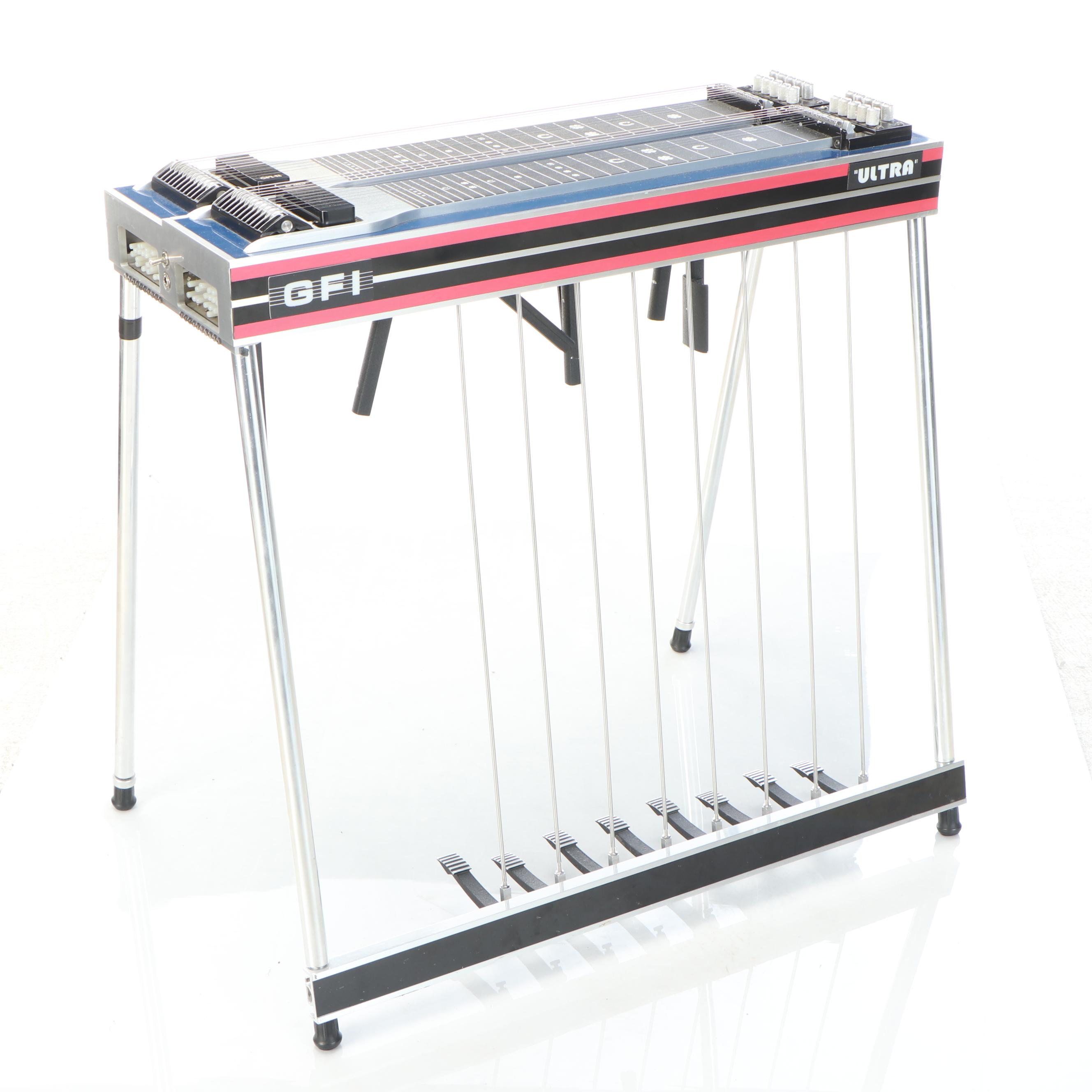 GFI Ultra Double Neck Ten-String Pedal Steel Guitar with Case, Seat and More