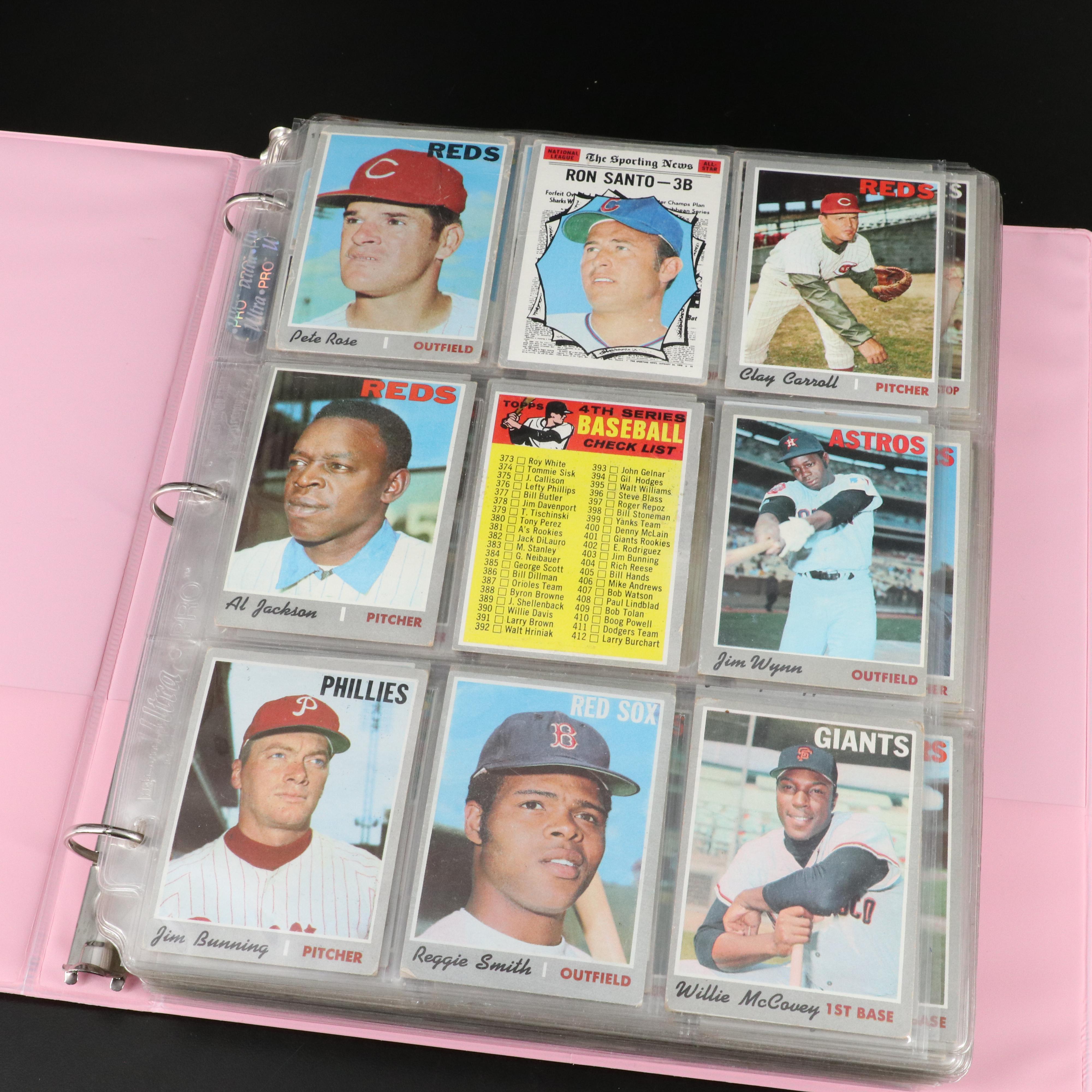 1970 and 1971 Topps Baseball Card Collection Featuring Pete Rose and Ron Santo